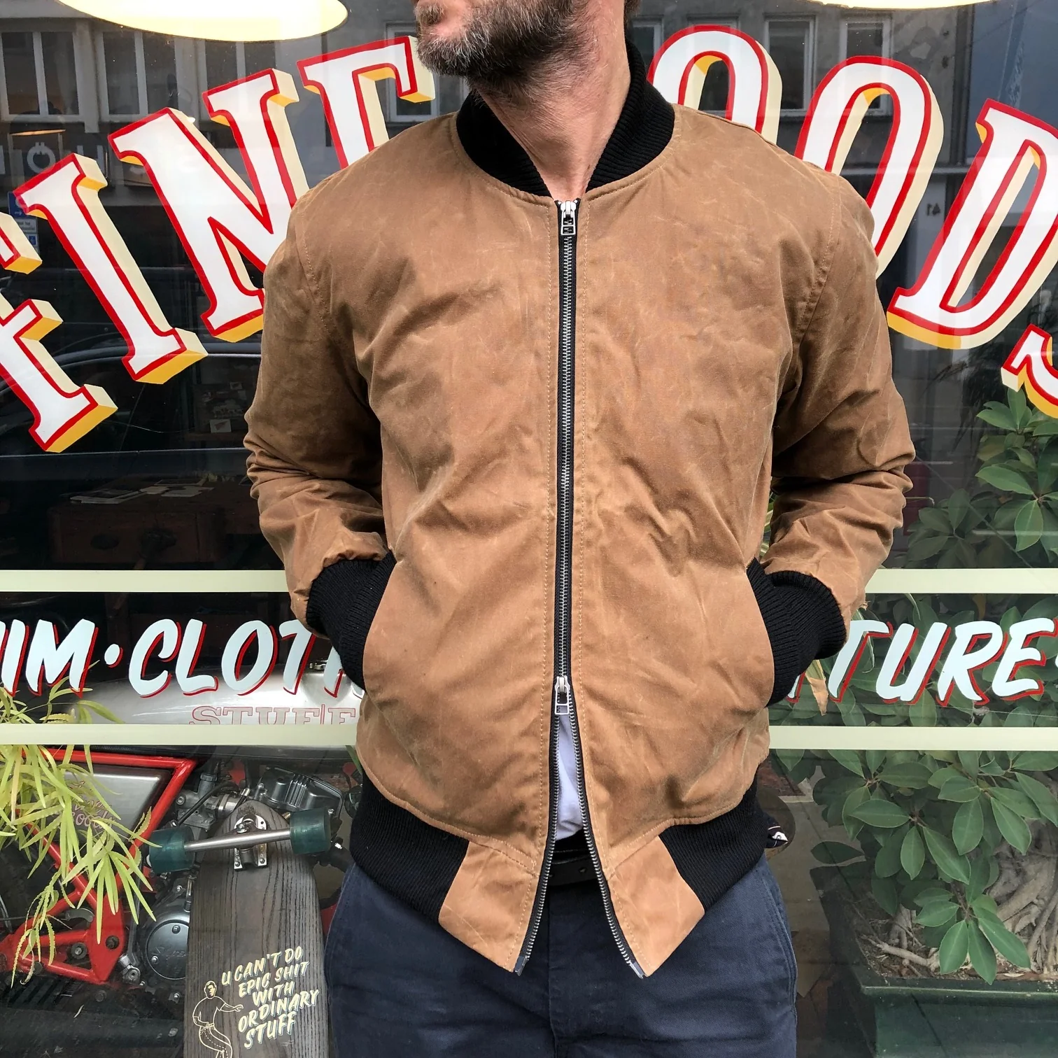 3sixteen | stadium jacket tan waxed canvas - Image 5