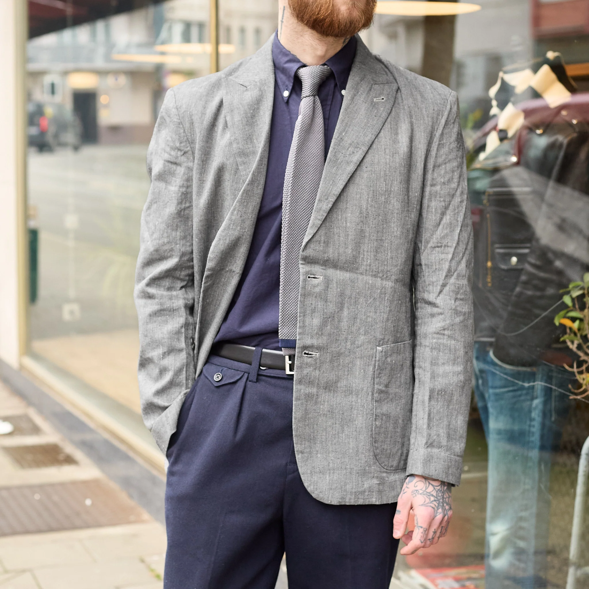 a.b.c.l. | giacco blazer hemp cotton - gray - Image 3