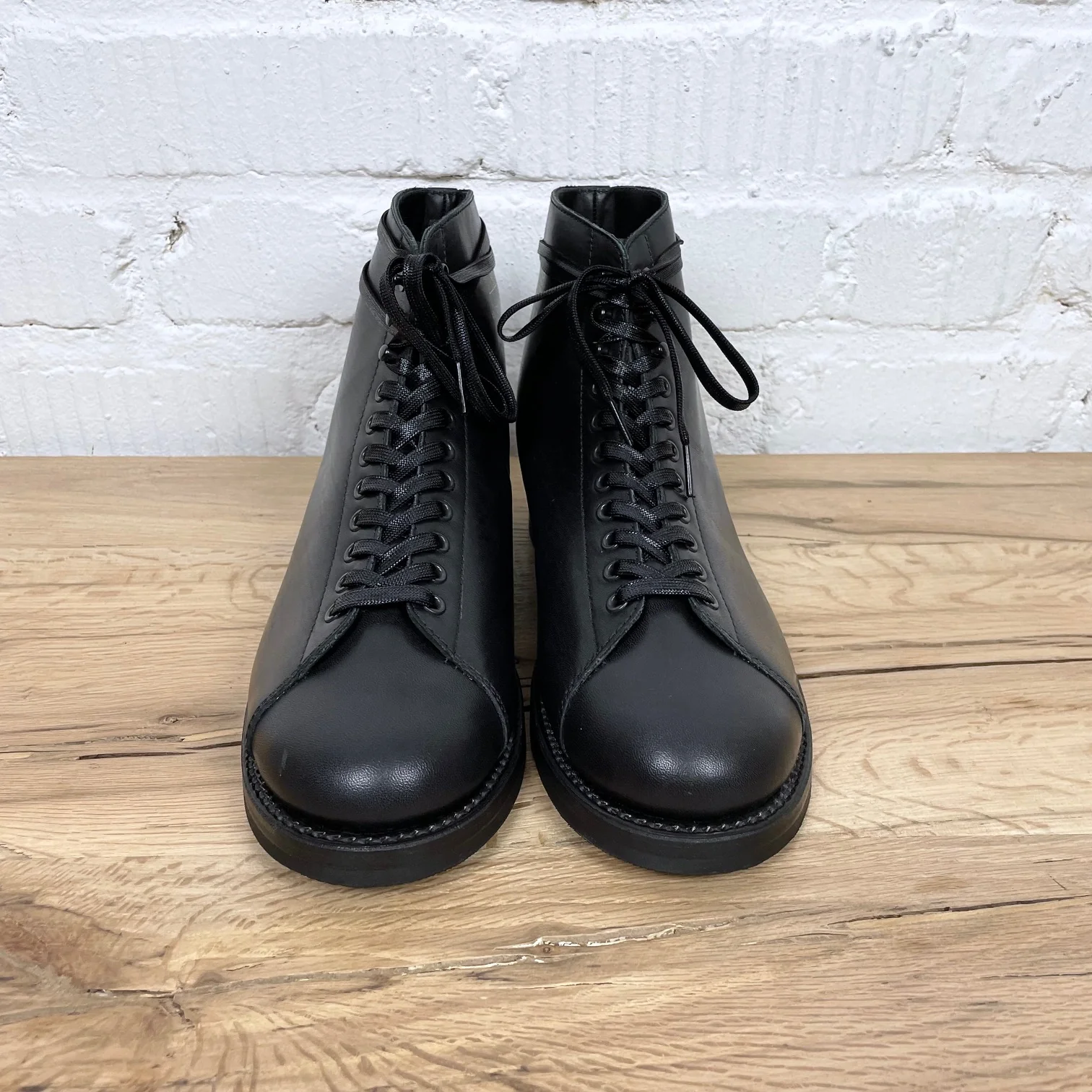 addict clothes | ab-04h-st-lw horsehide monkey boots - black - Image 4