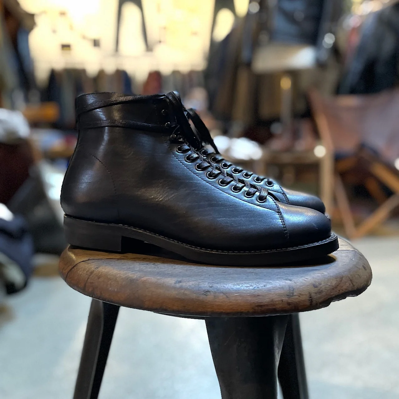 addict clothes | ab-04h-st-lw horsehide monkey boots - black - Image 7