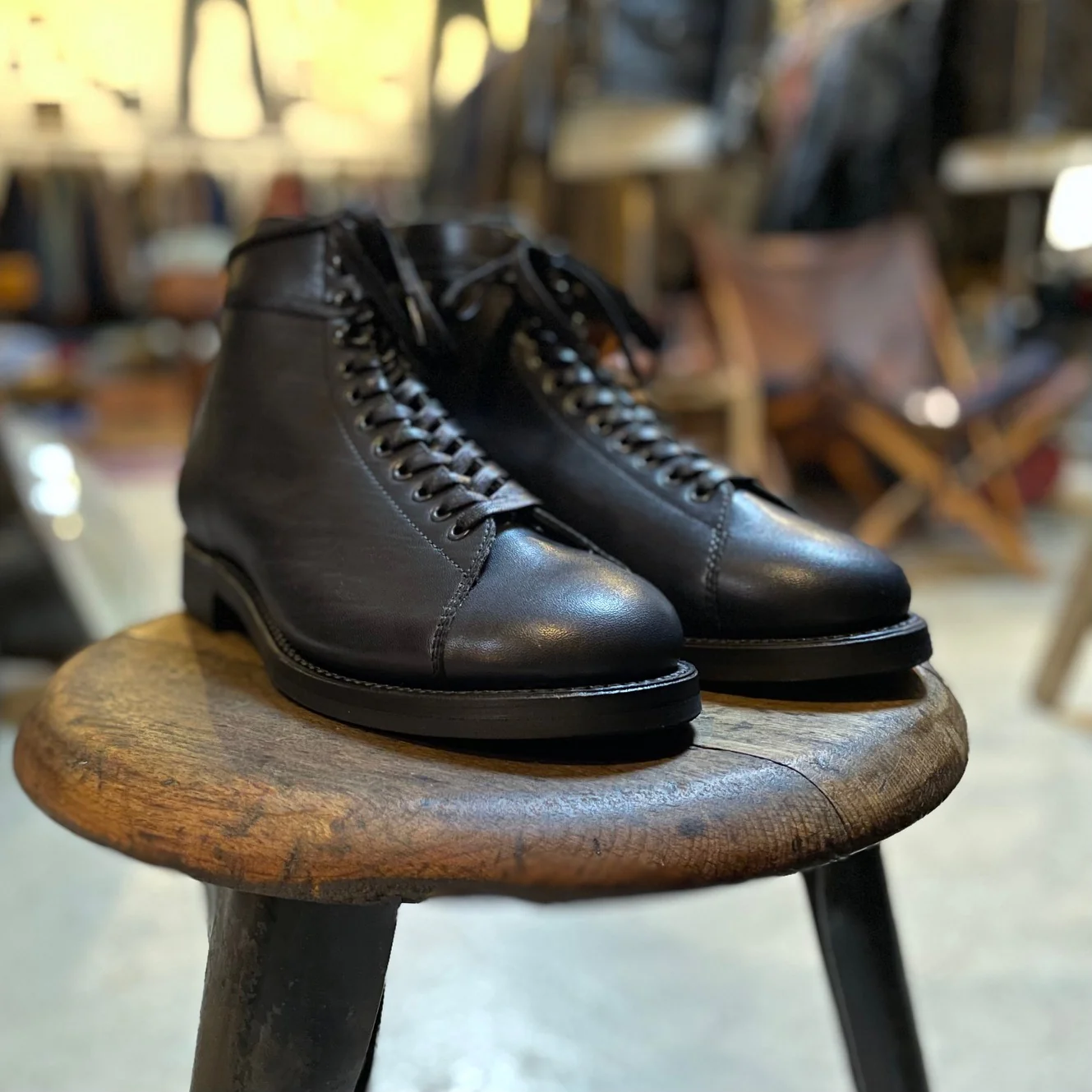 addict clothes | ab-04h-st-lw horsehide monkey boots - black - Image 8