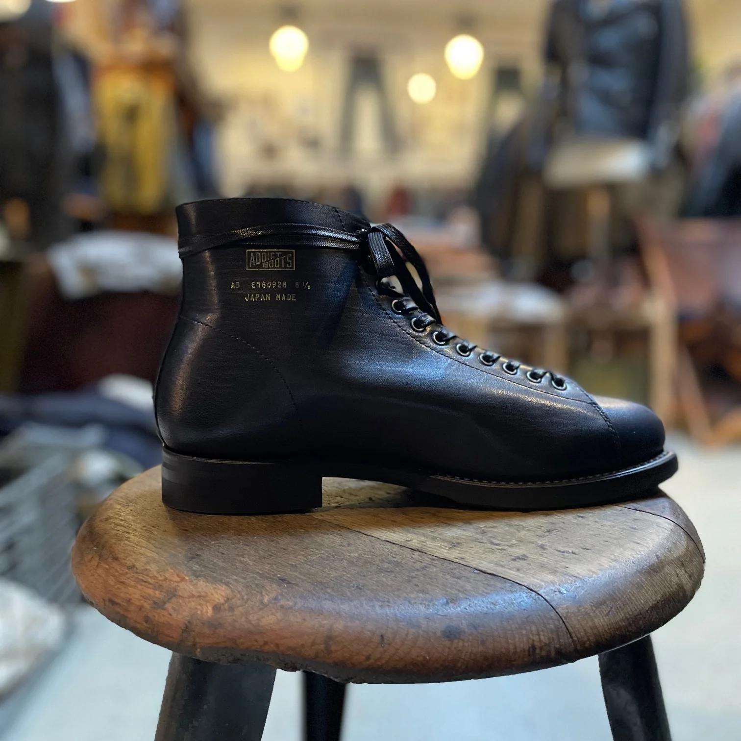 addict clothes | ab-04h-st-lw horsehide monkey boots - black - Image 9