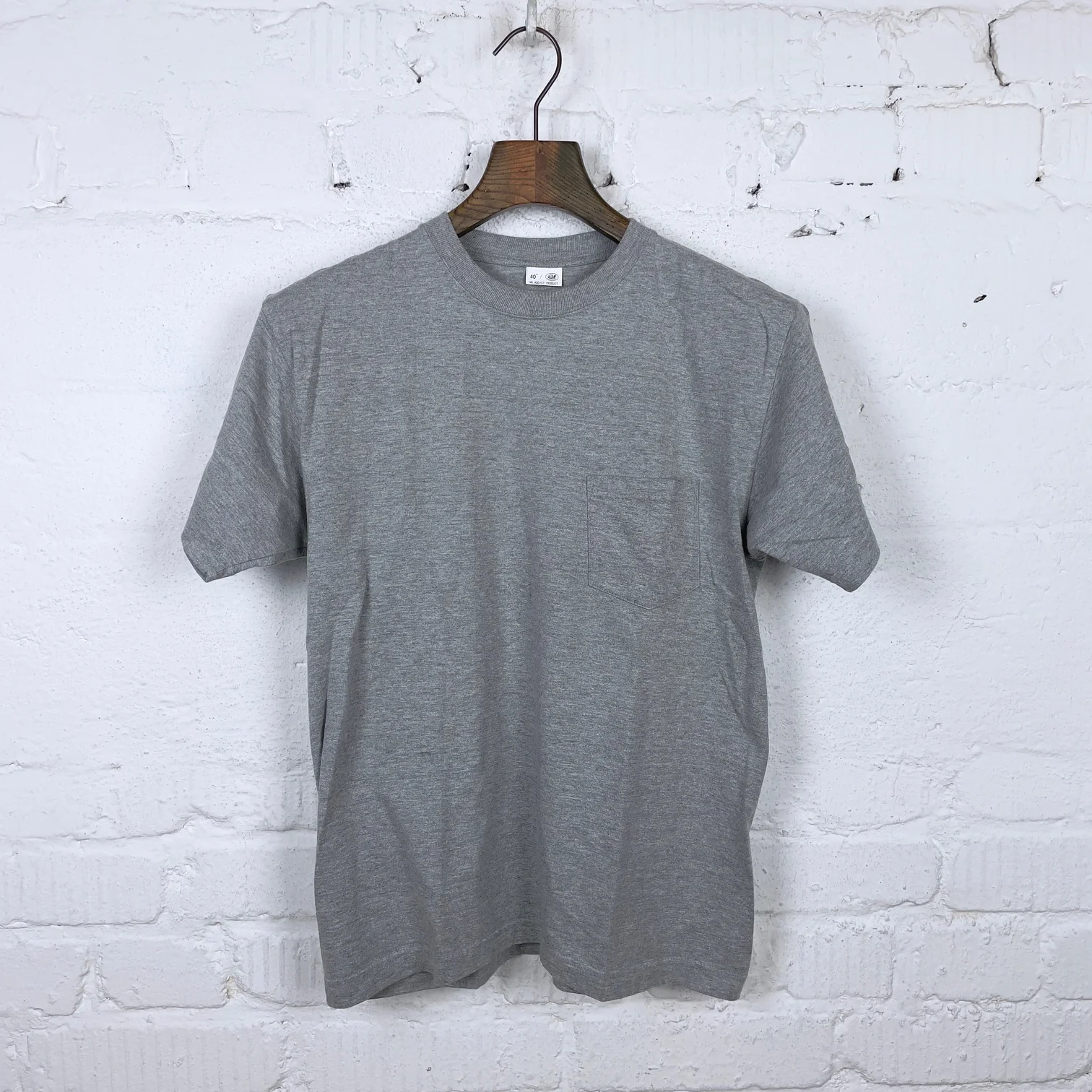 addict clothes | acv-cs01 grey slanted pocket tee
