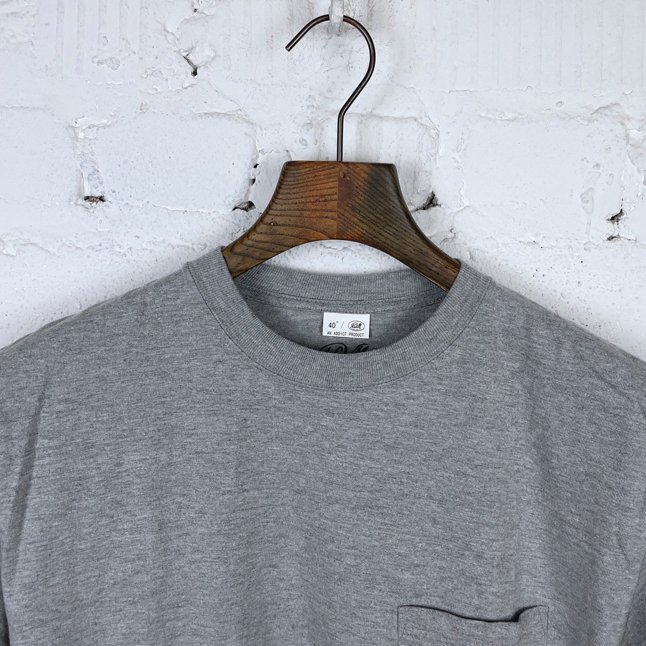 addict clothes | acv-cs01 grey slanted pocket tee - Image 4