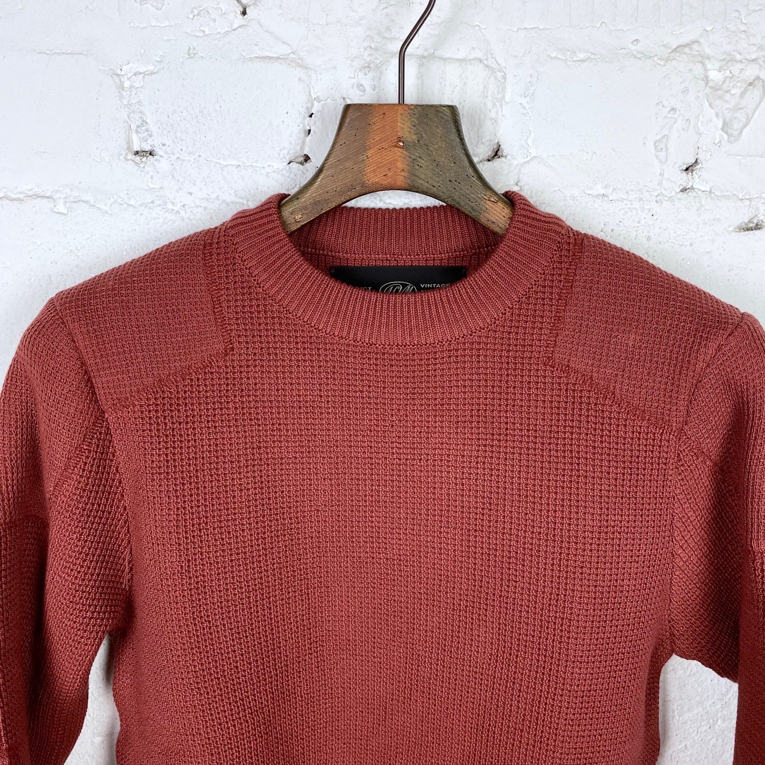 addict clothes | acv-kn01 padded waffle cotton knit faded red - Image 4
