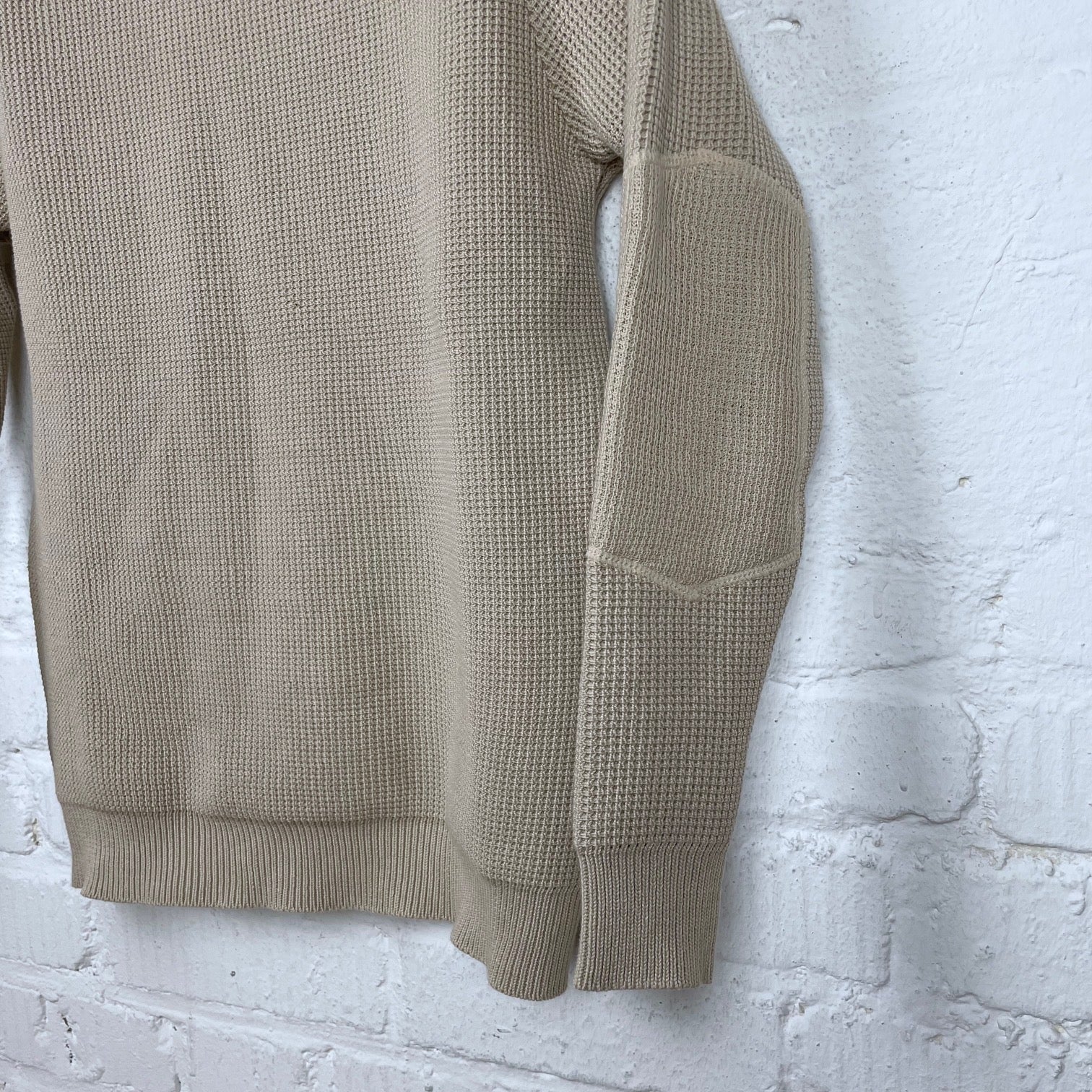 addict clothes | acv-kn01 padded waffle cotton knit smoke beige - Image 5