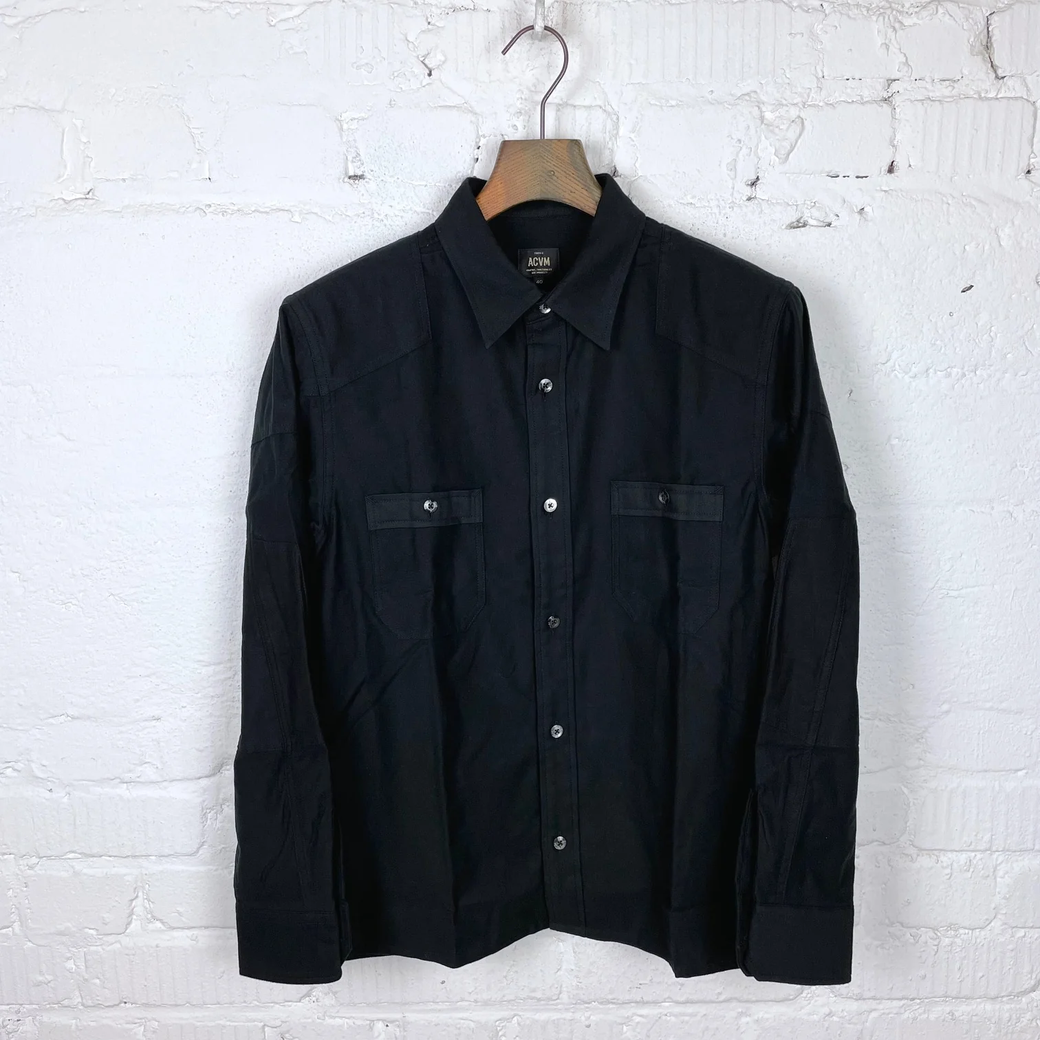 addict clothes | acv-sh01lm moleskin shirt - black