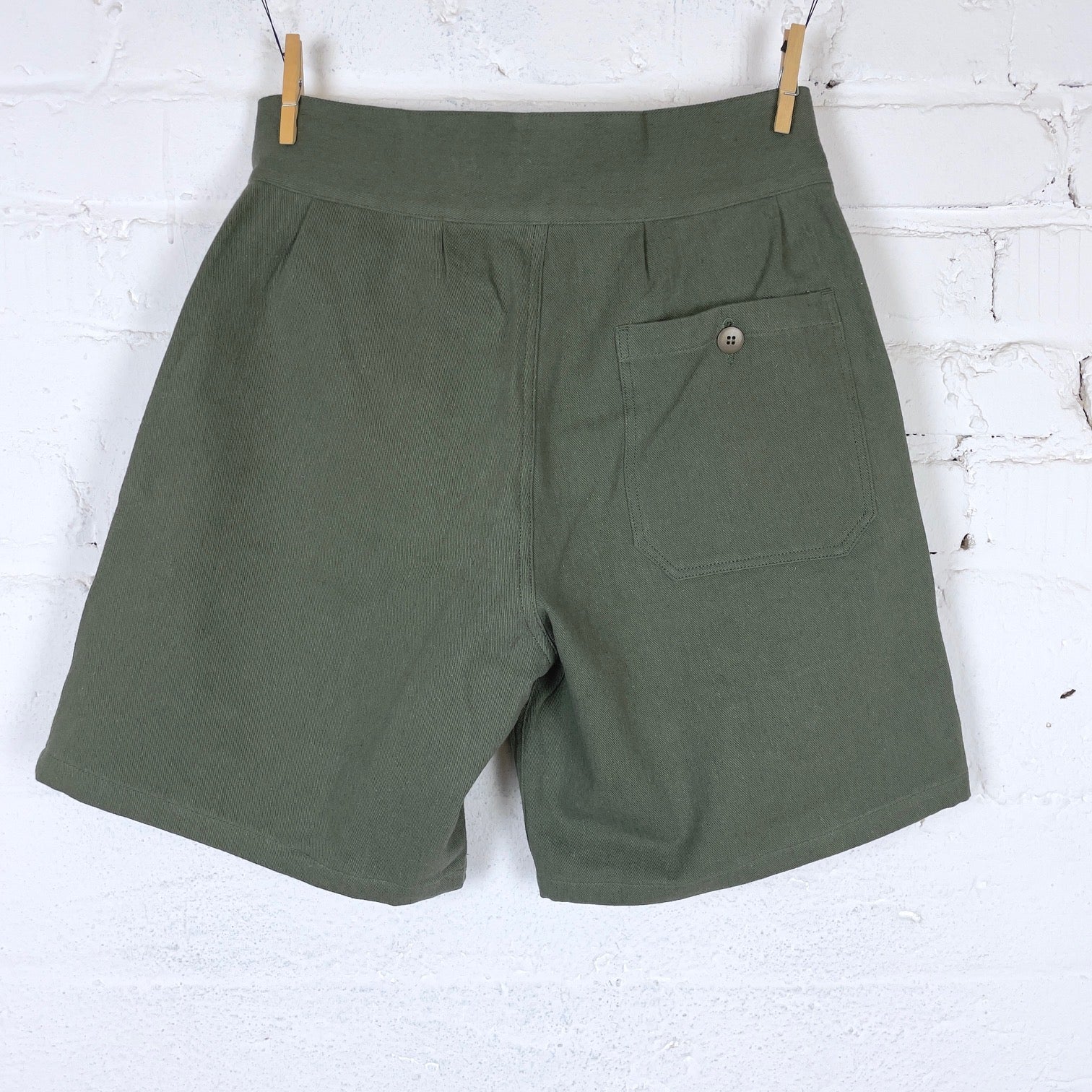 addict clothes | acv-sp02clkt cotton linen gurkha shorts - army green - Image 2