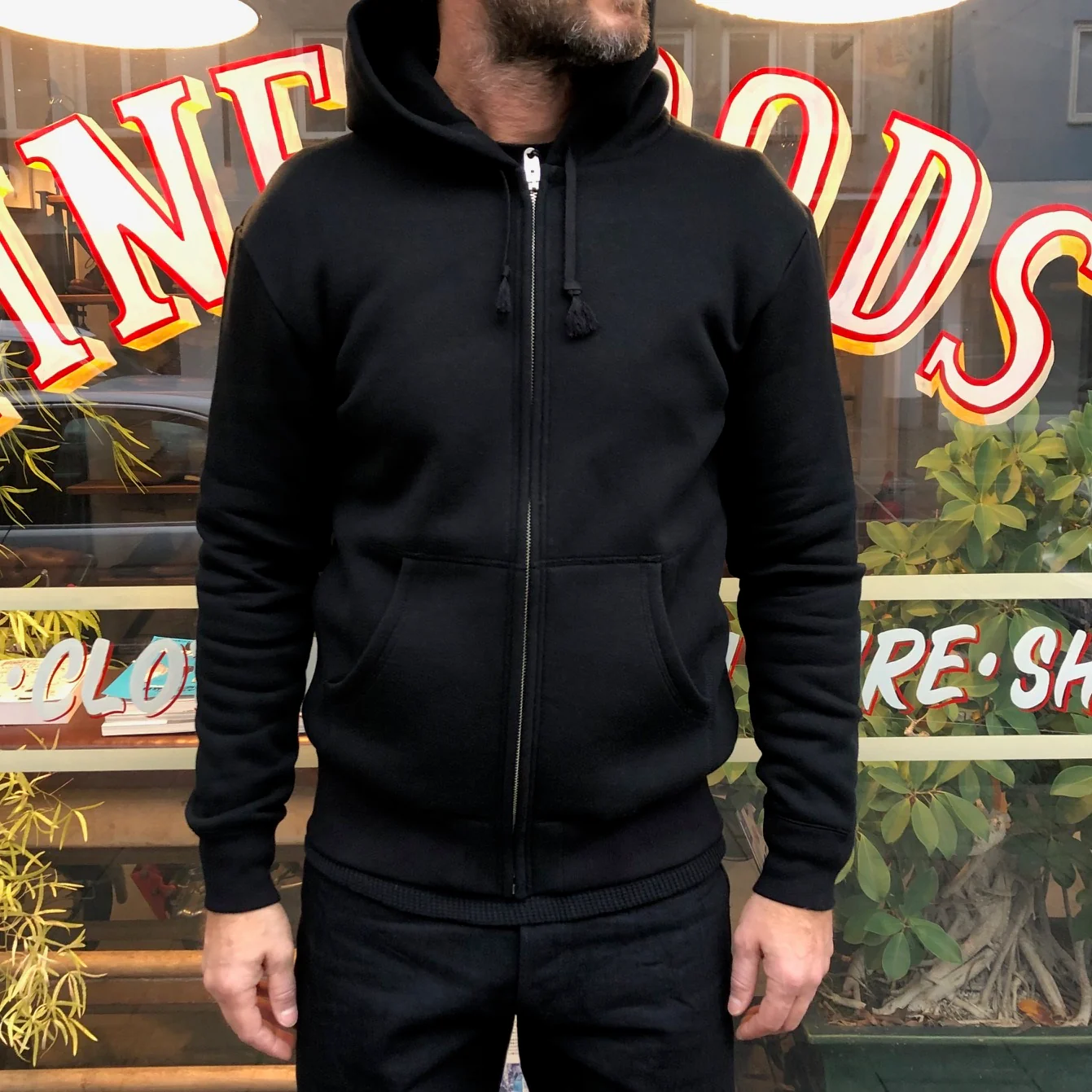 addict clothes | acv-sw01 heavy weight zip-up parka black - Image 3