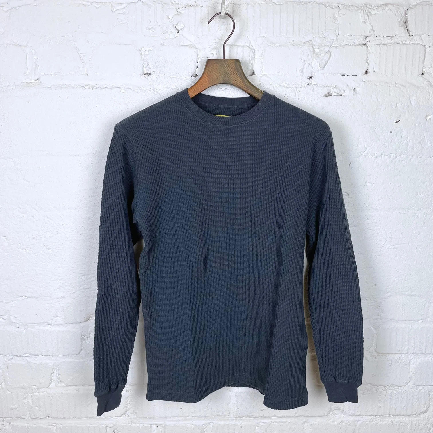 addict clothes | acv-tm01 cotton waffle crew shirt dark grey