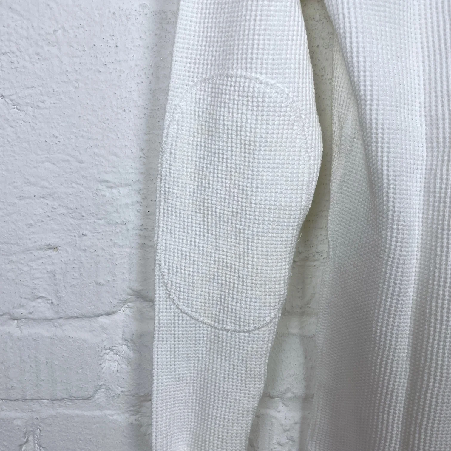 addict clothes | acv-tm01 cotton waffle crew shirt off-white - Image 3
