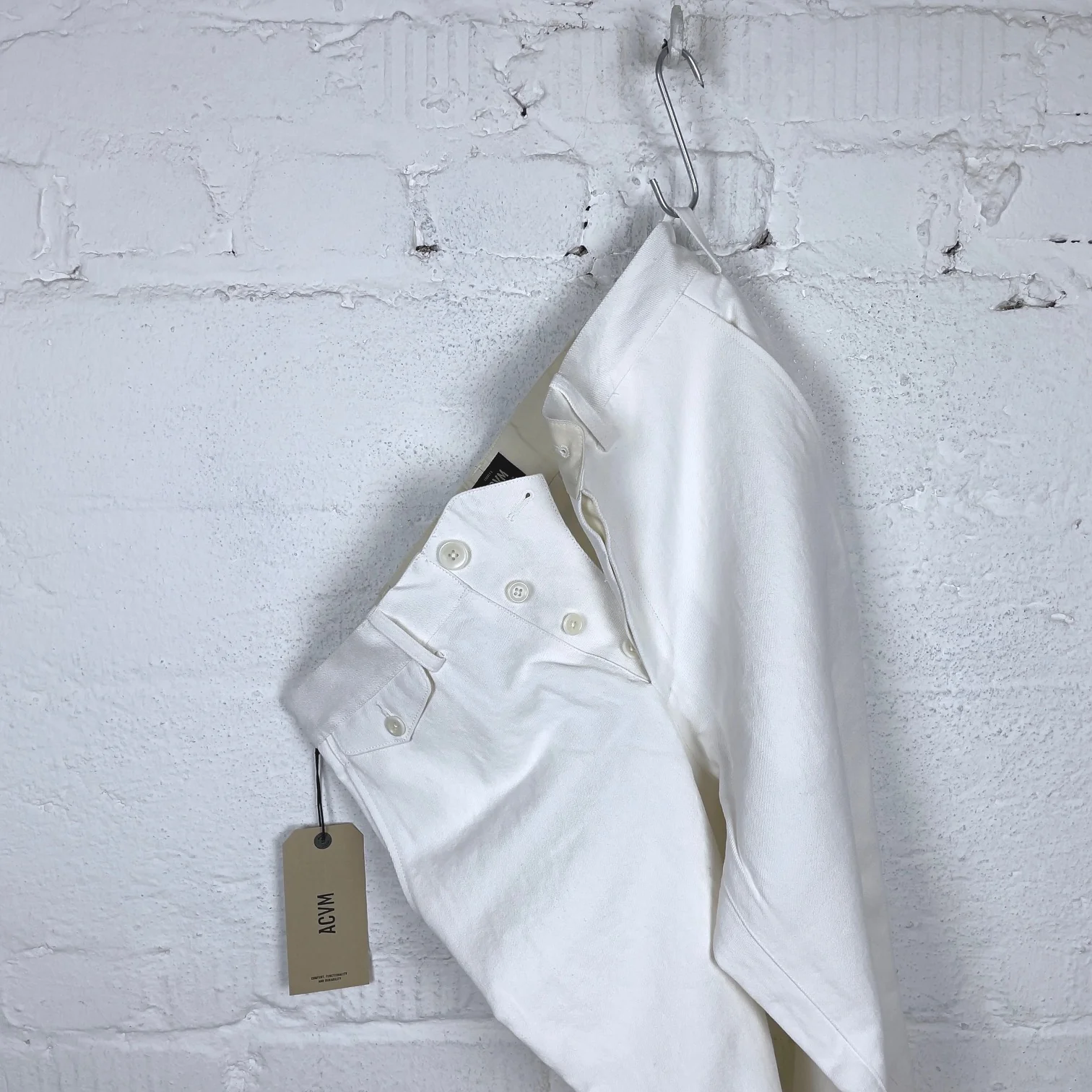addict clothes | acv-tr01cl heavy linen trousers white - Image 5