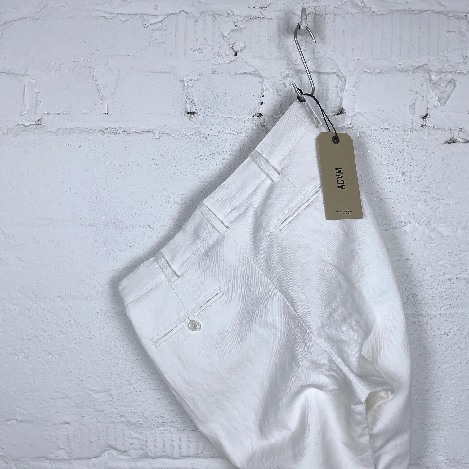 addict clothes | acv-tr01cl heavy linen trousers white - Image 6