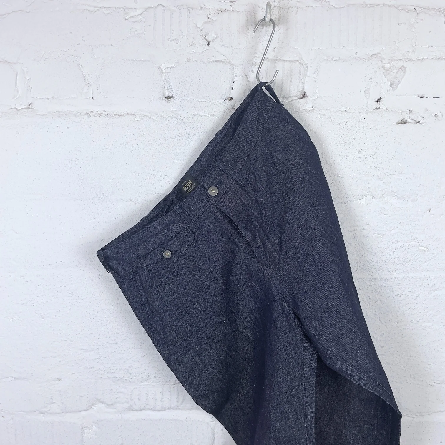 addict clothes | acv-tr01cld cotton linen trousers - indigo - Image 2