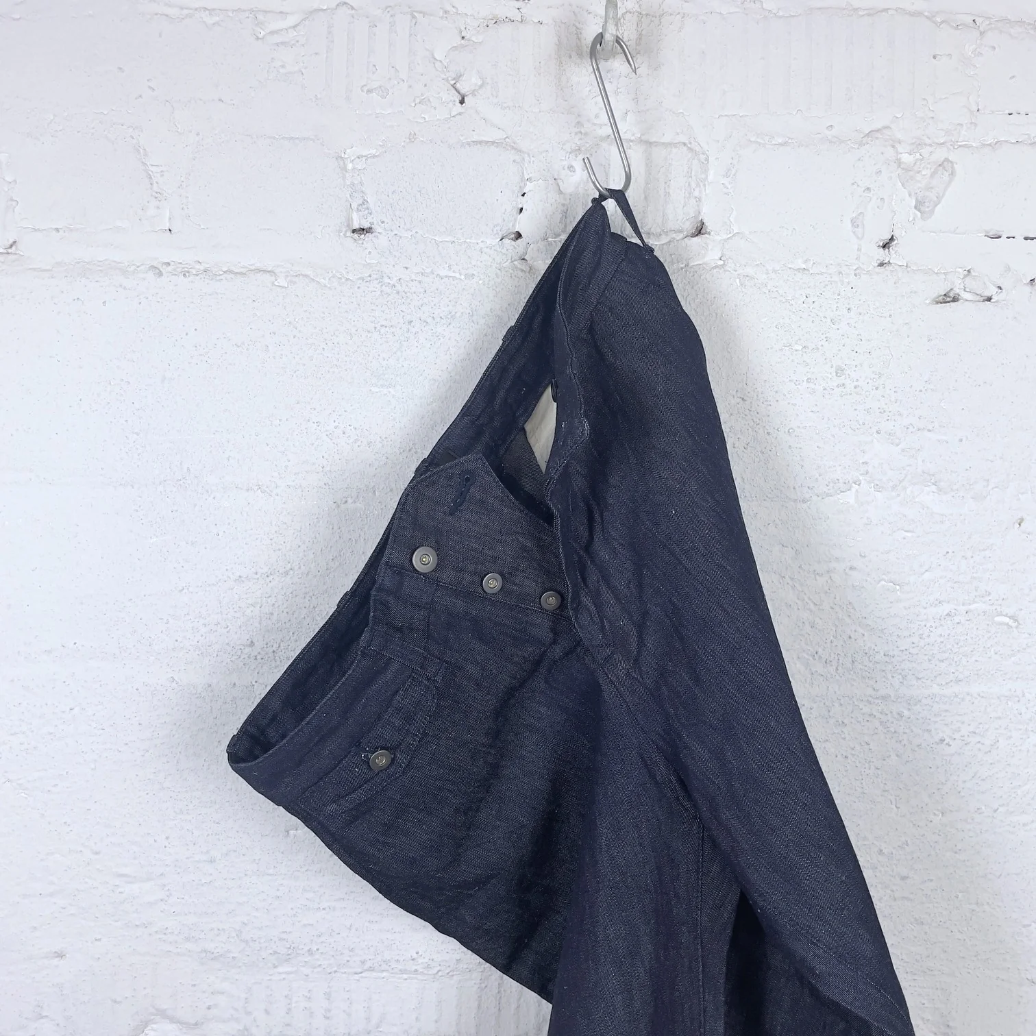 addict clothes | acv-tr01cld cotton linen trousers - indigo - Image 3