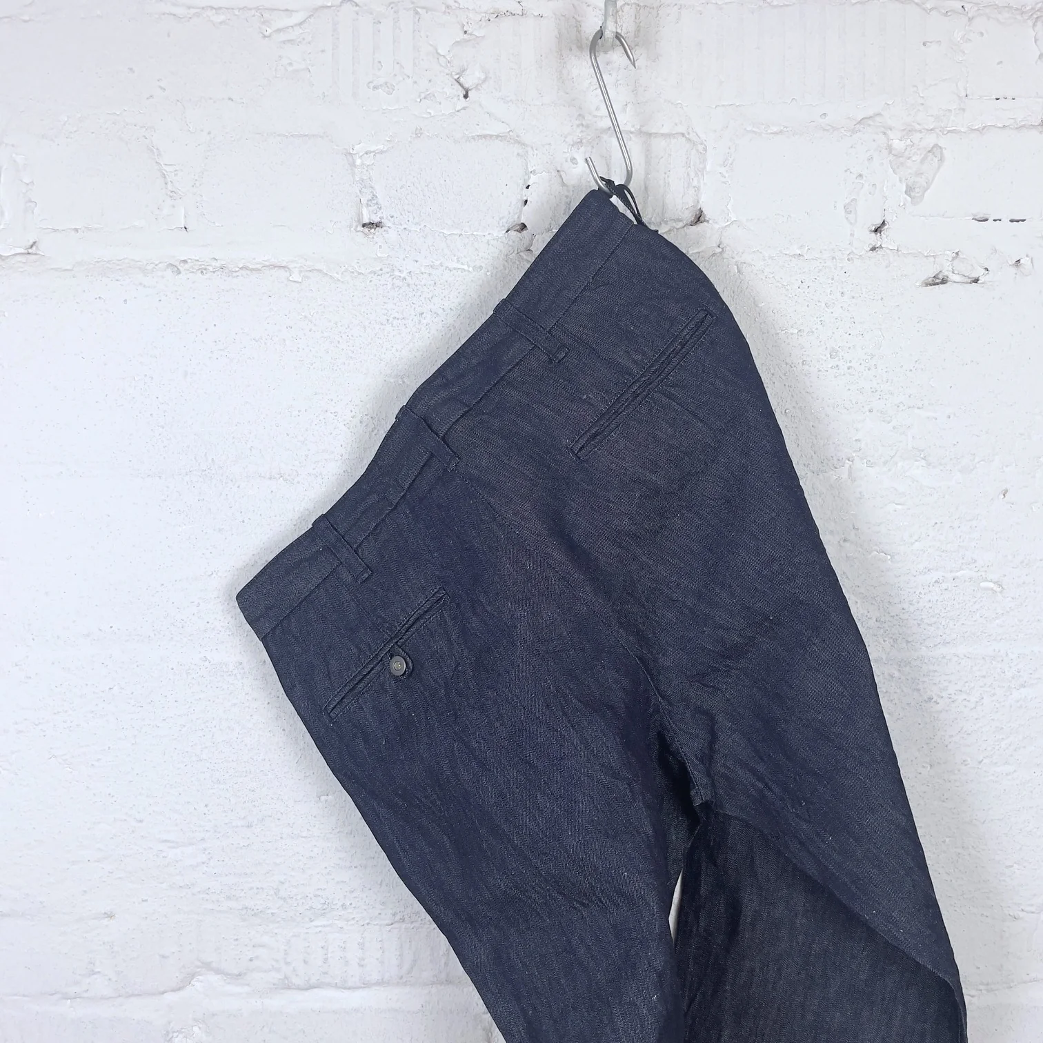 addict clothes | acv-tr01cld cotton linen trousers - indigo - Image 4