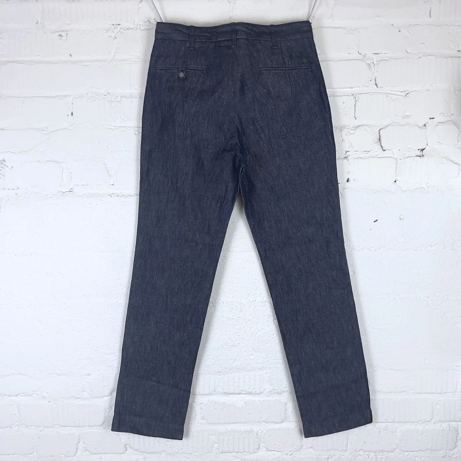addict clothes | acv-tr01cld cotton linen trousers - indigo - Image 5