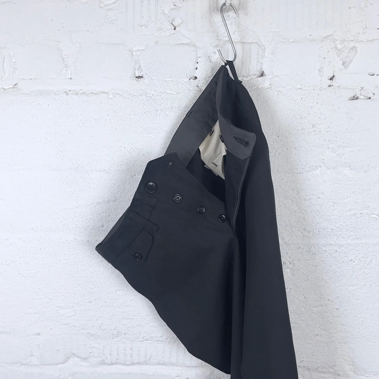 addict clothes | acv-tr01clrh cotton linen trousers - black - Image 3