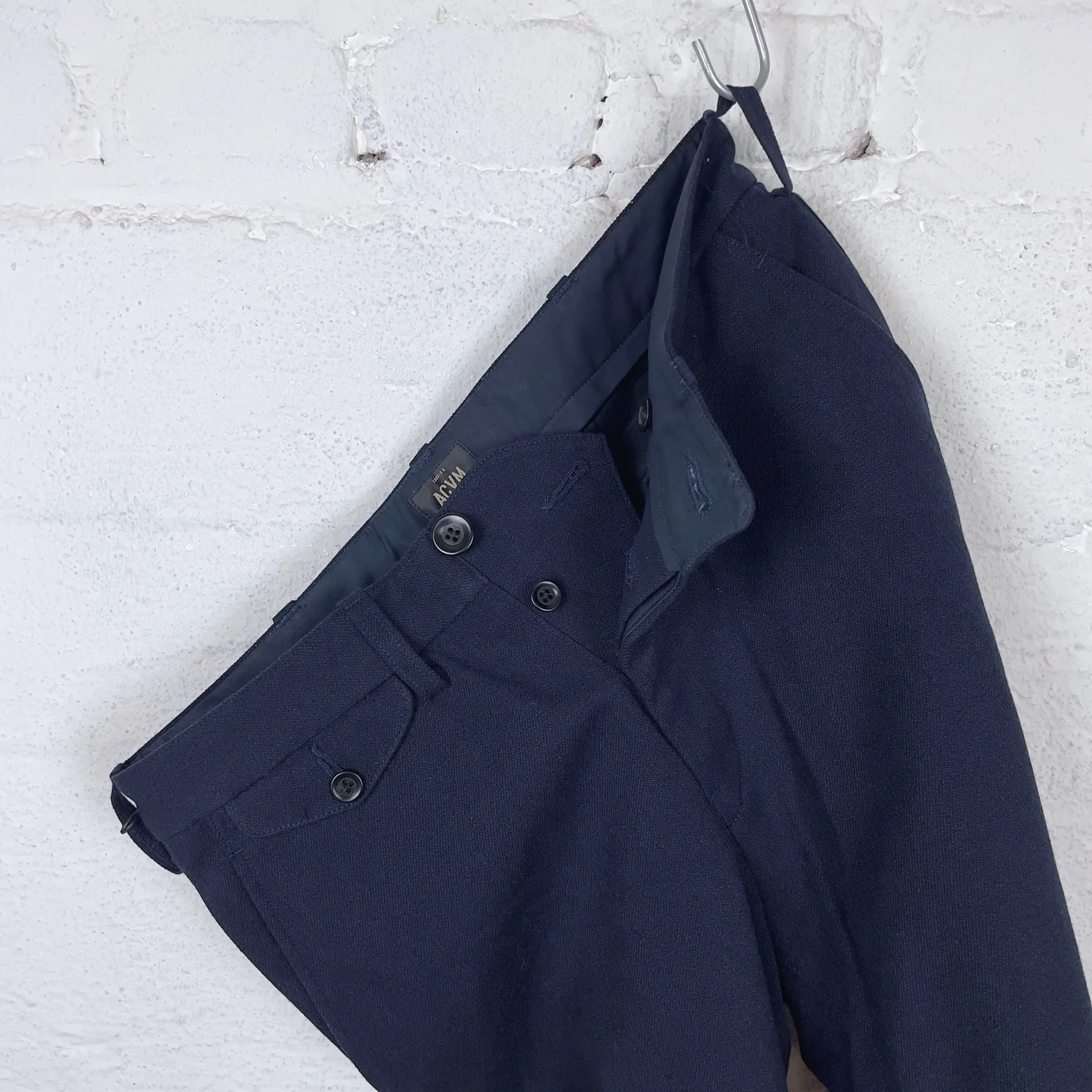 addict clothes | acv-tr01cw cotton wool work trousers - navy - Image 3