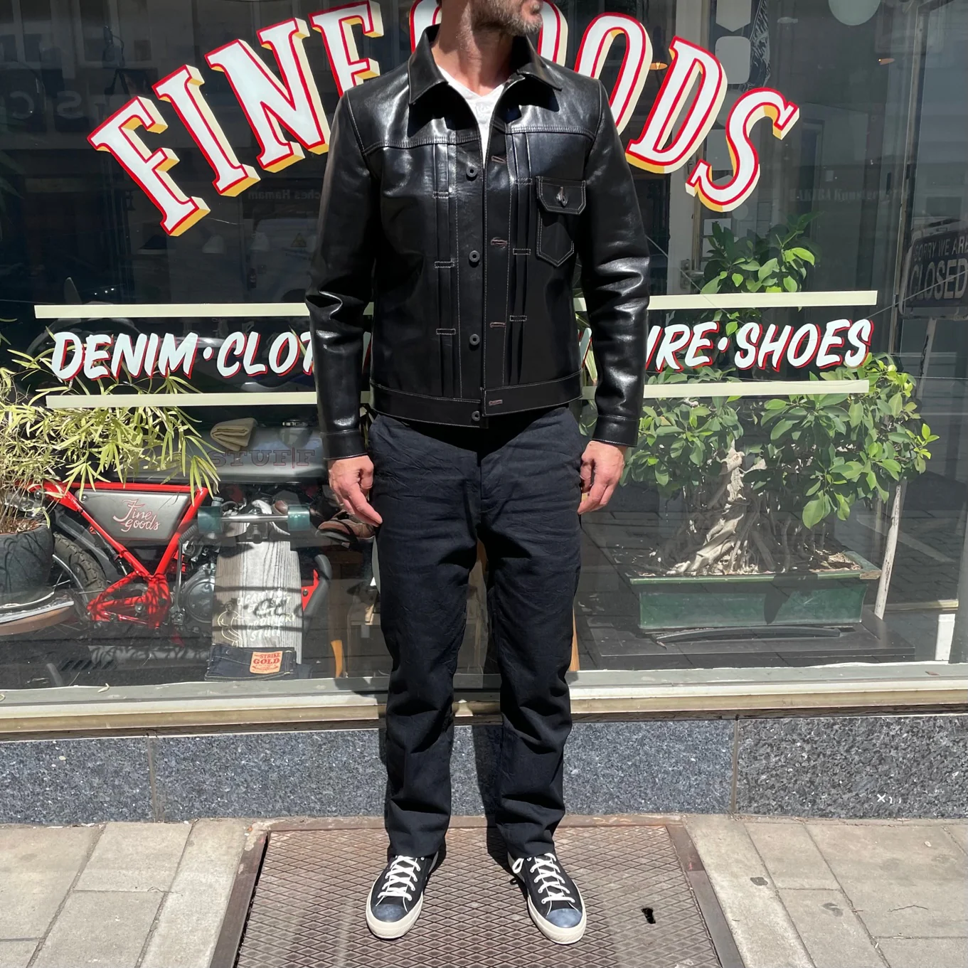 addict clothes | acv-tr01fc denim work trousers black - Image 5