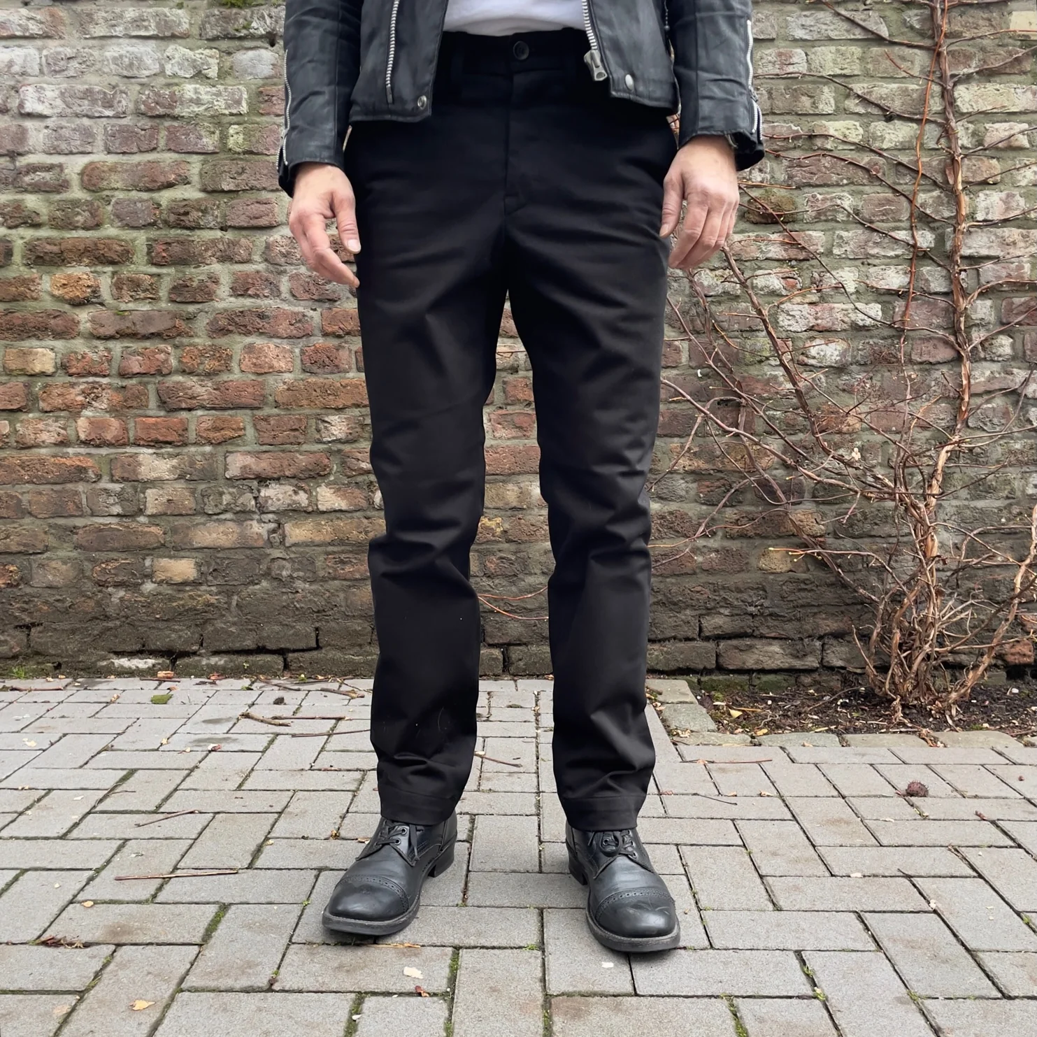 addict clothes | acv-tr01kt katsuragi cotton work trousers - black - Image 2