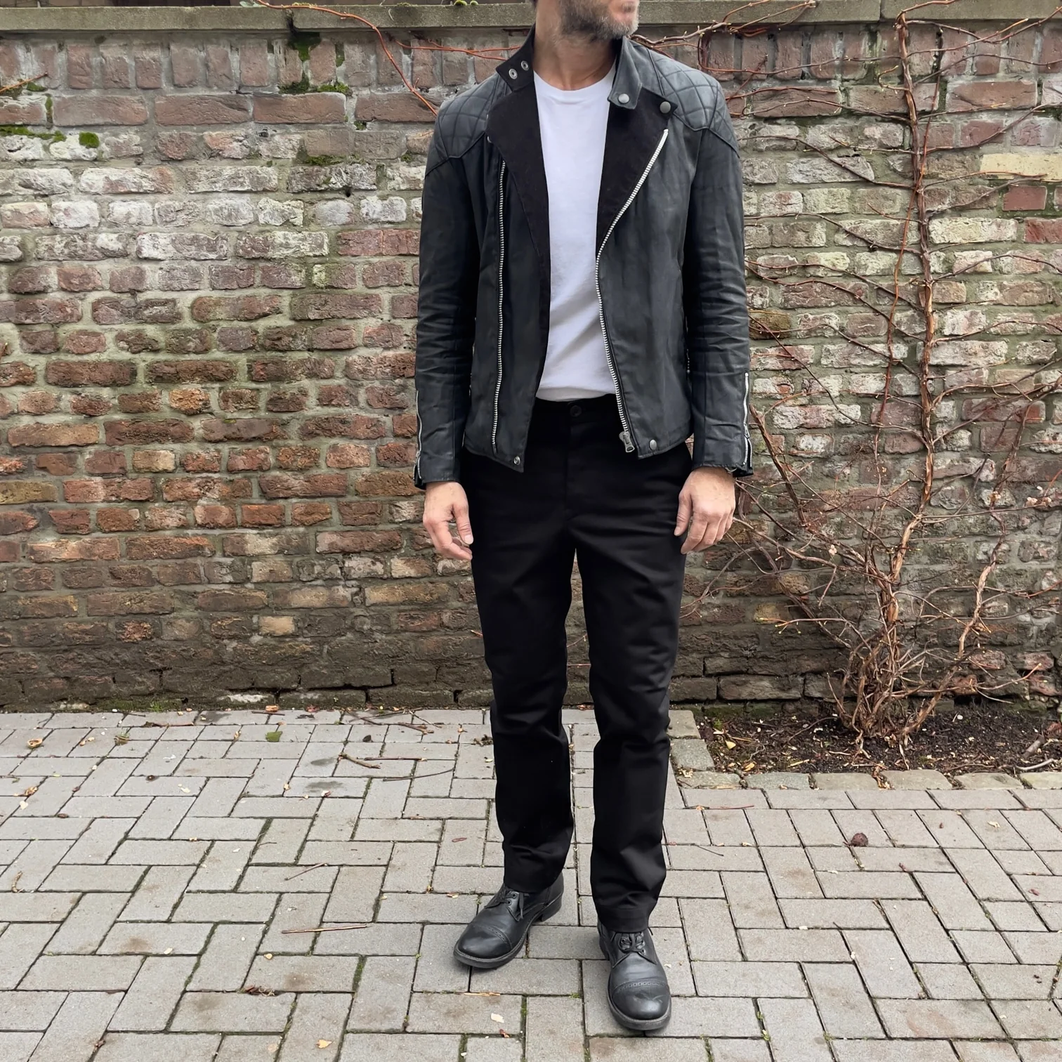 addict clothes | acv-tr01kt katsuragi cotton work trousers - black - Image 4