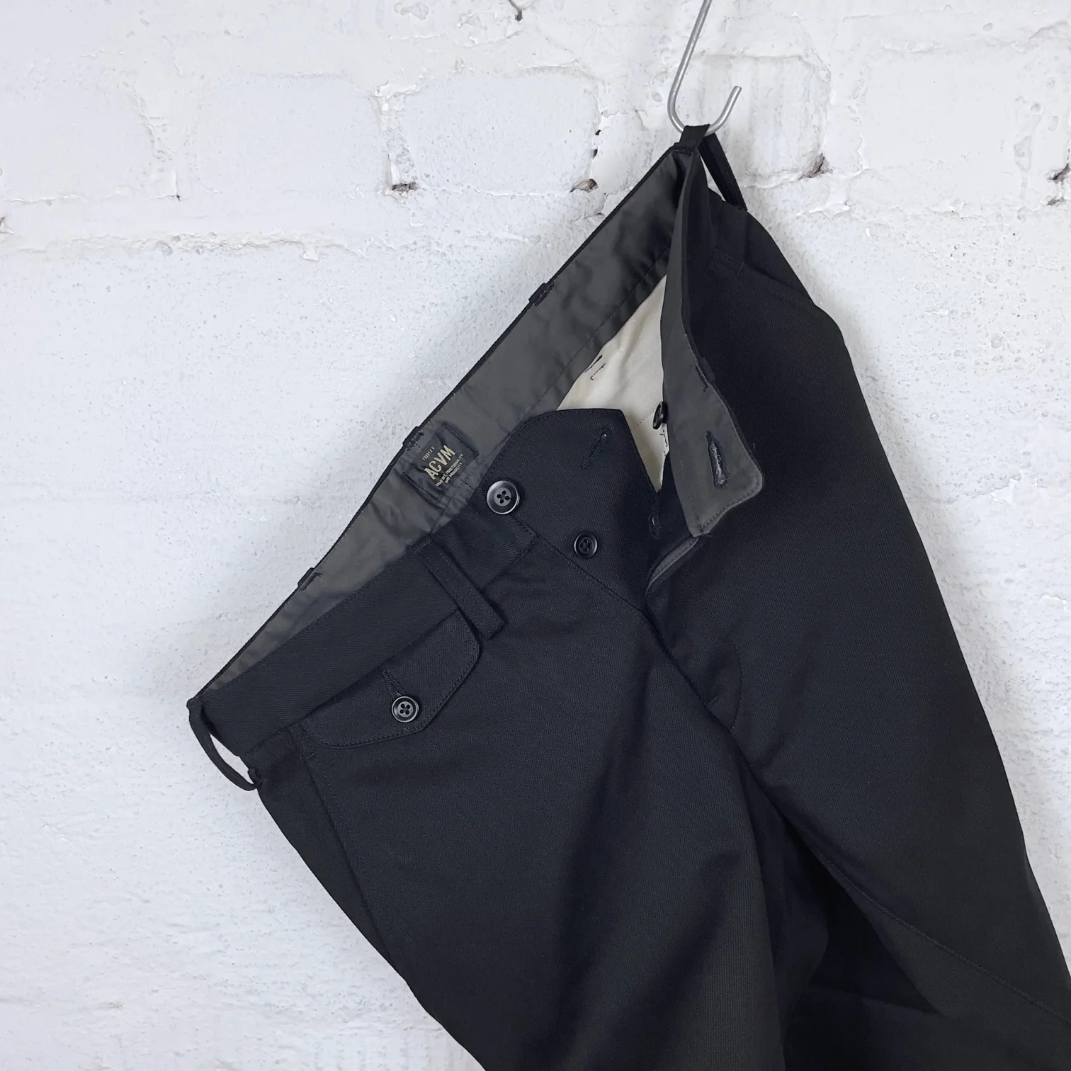 addict clothes | acv-tr01kt katsuragi cotton work trousers - black - Image 6