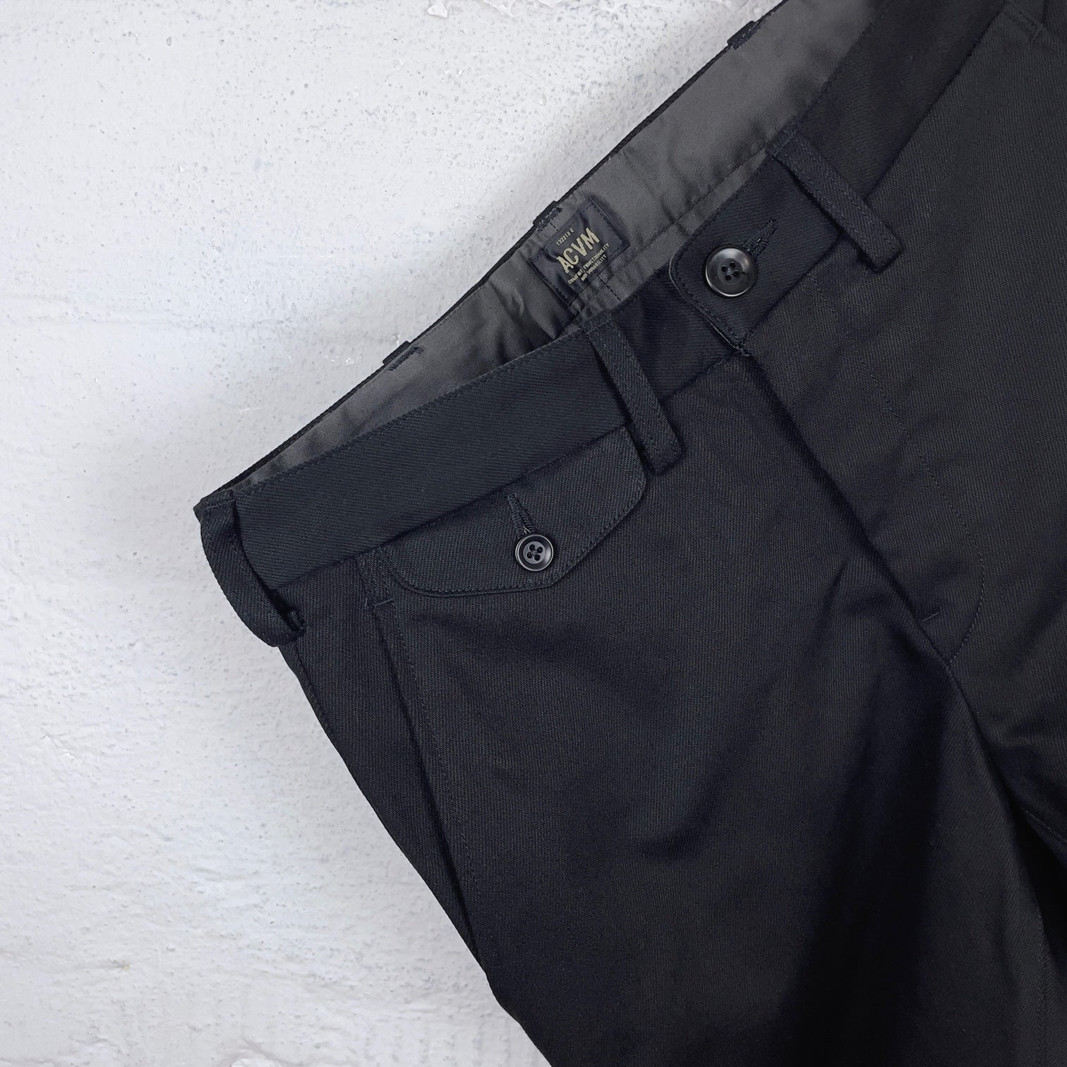 addict clothes | acv-tr01kt katsuragi cotton work trousers - black - Image 7