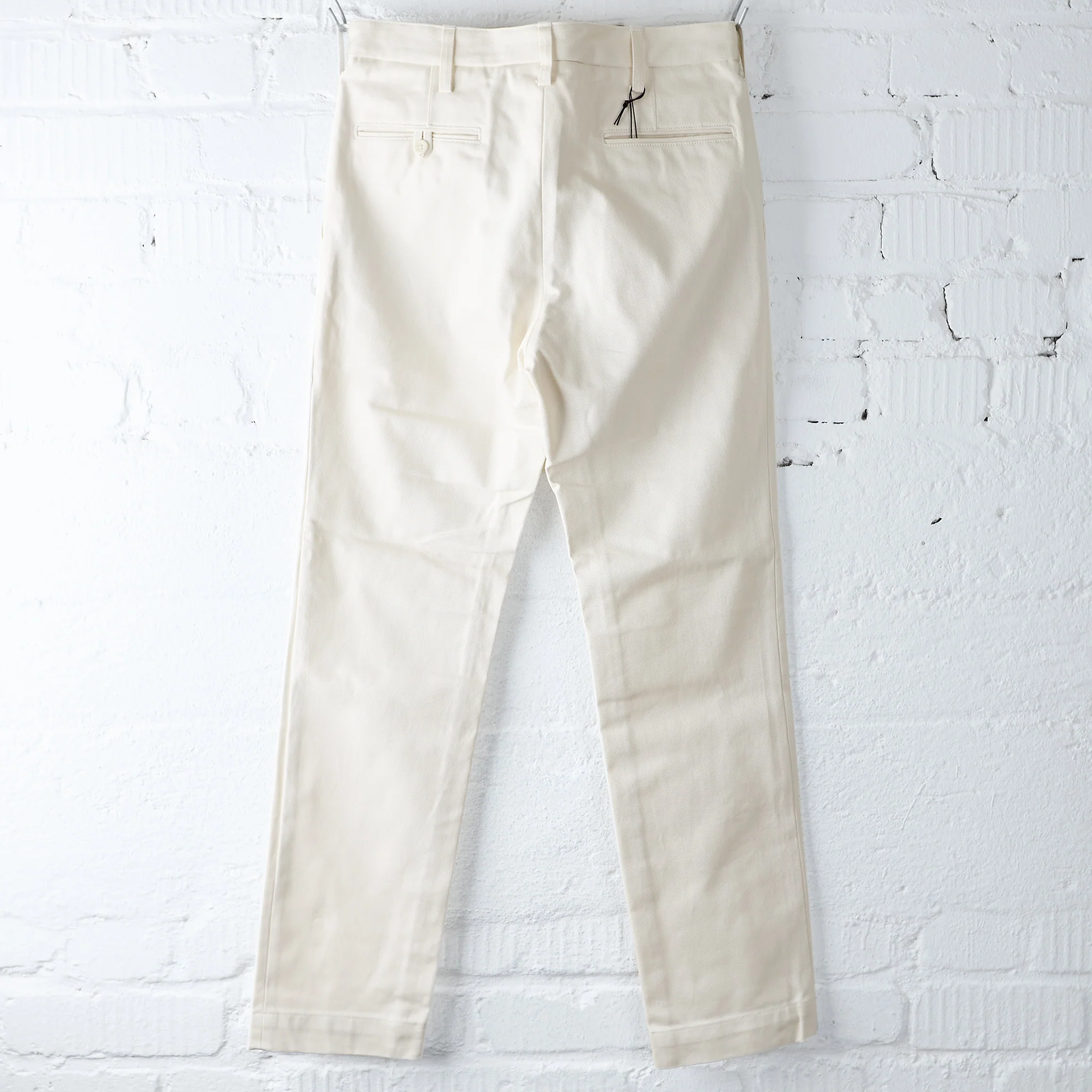 addict clothes | acv-tr01kt katsuragi cotton work trousers - ivory - Image 2
