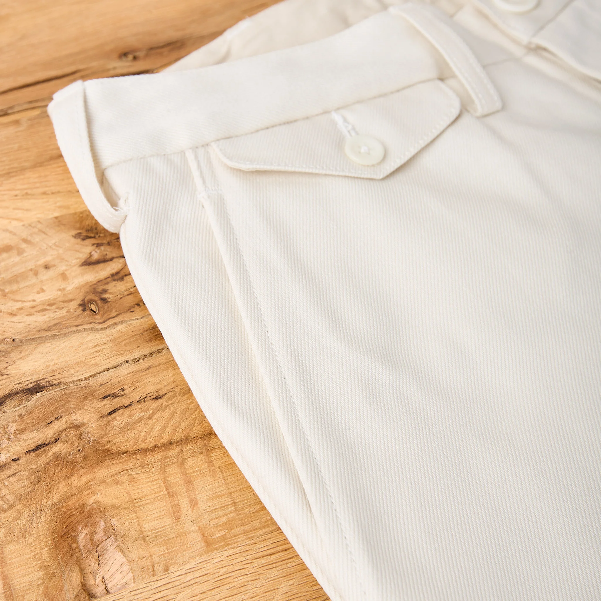 addict clothes | acv-tr01kt katsuragi cotton work trousers - ivory - Image 4