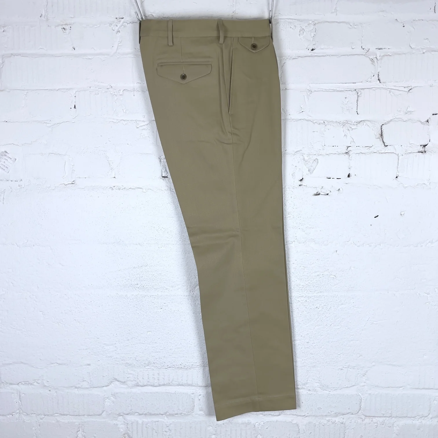 addict clothes | acv-tr02kt single-pleated katsuragi cotton army trousers - beige