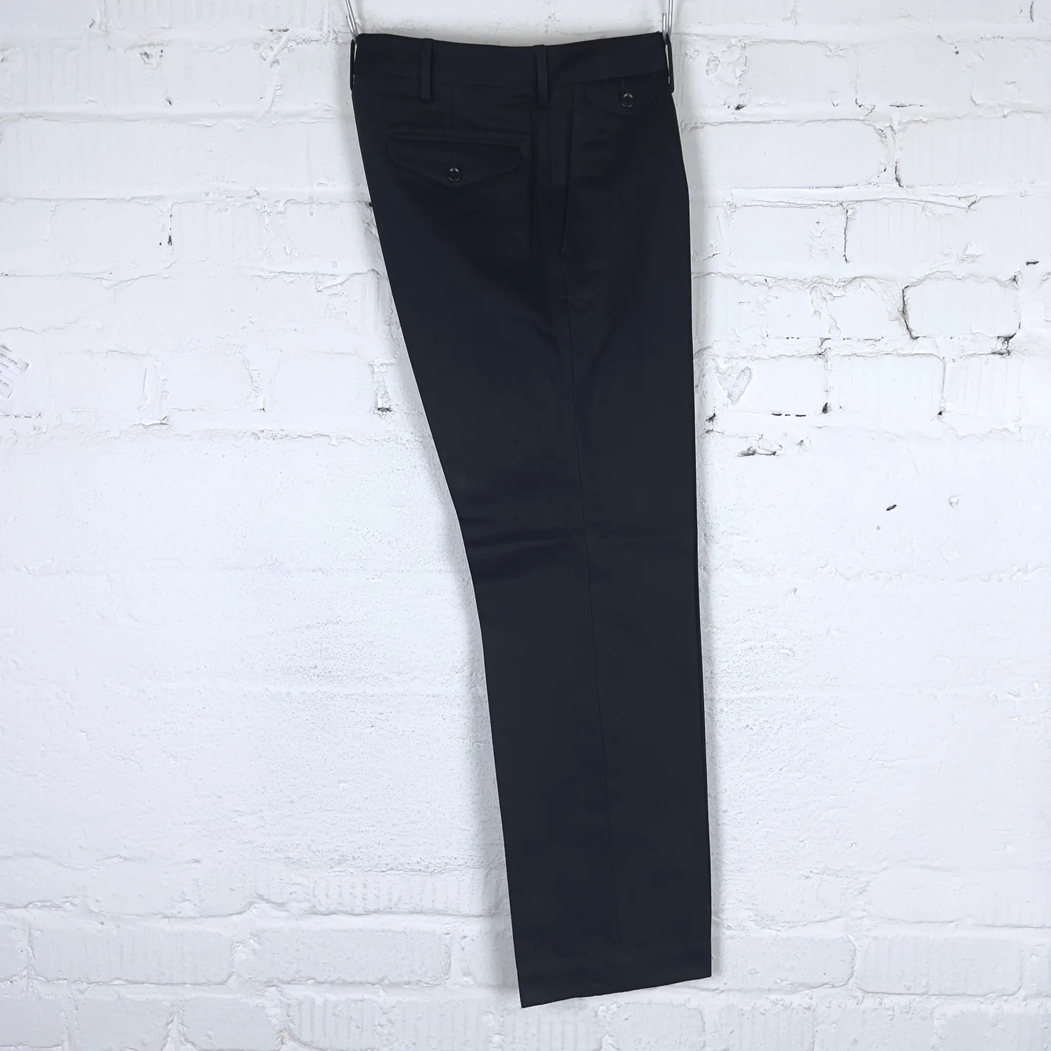 addict clothes | acv-tr02kt single-pleated katsuragi cotton army trousers - black