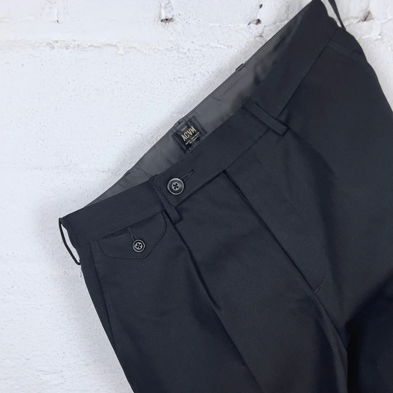 addict clothes | acv-tr02kt single-pleated katsuragi cotton army trousers - black - Image 4