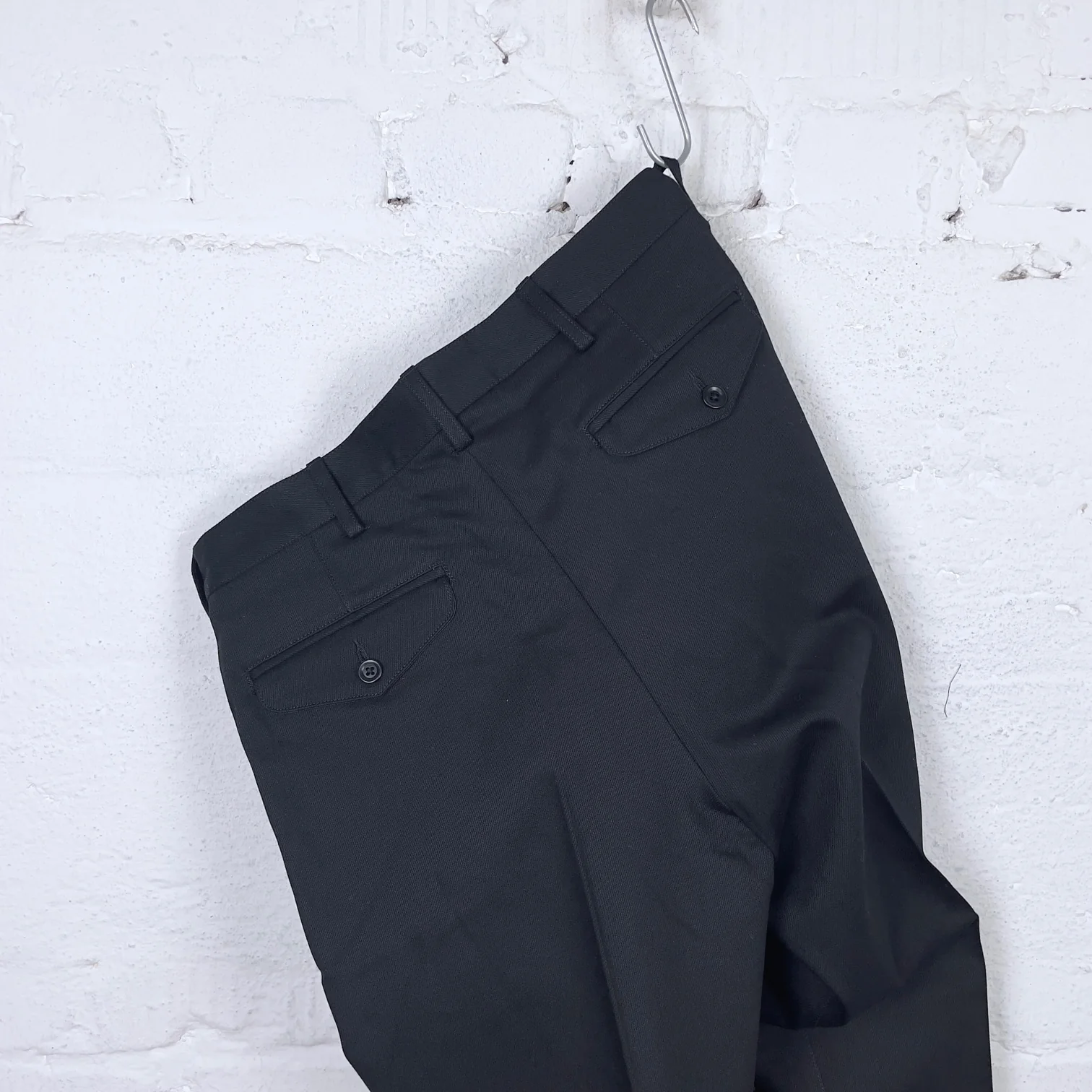 addict clothes | acv-tr02kt single-pleated katsuragi cotton army trousers - black - Image 7