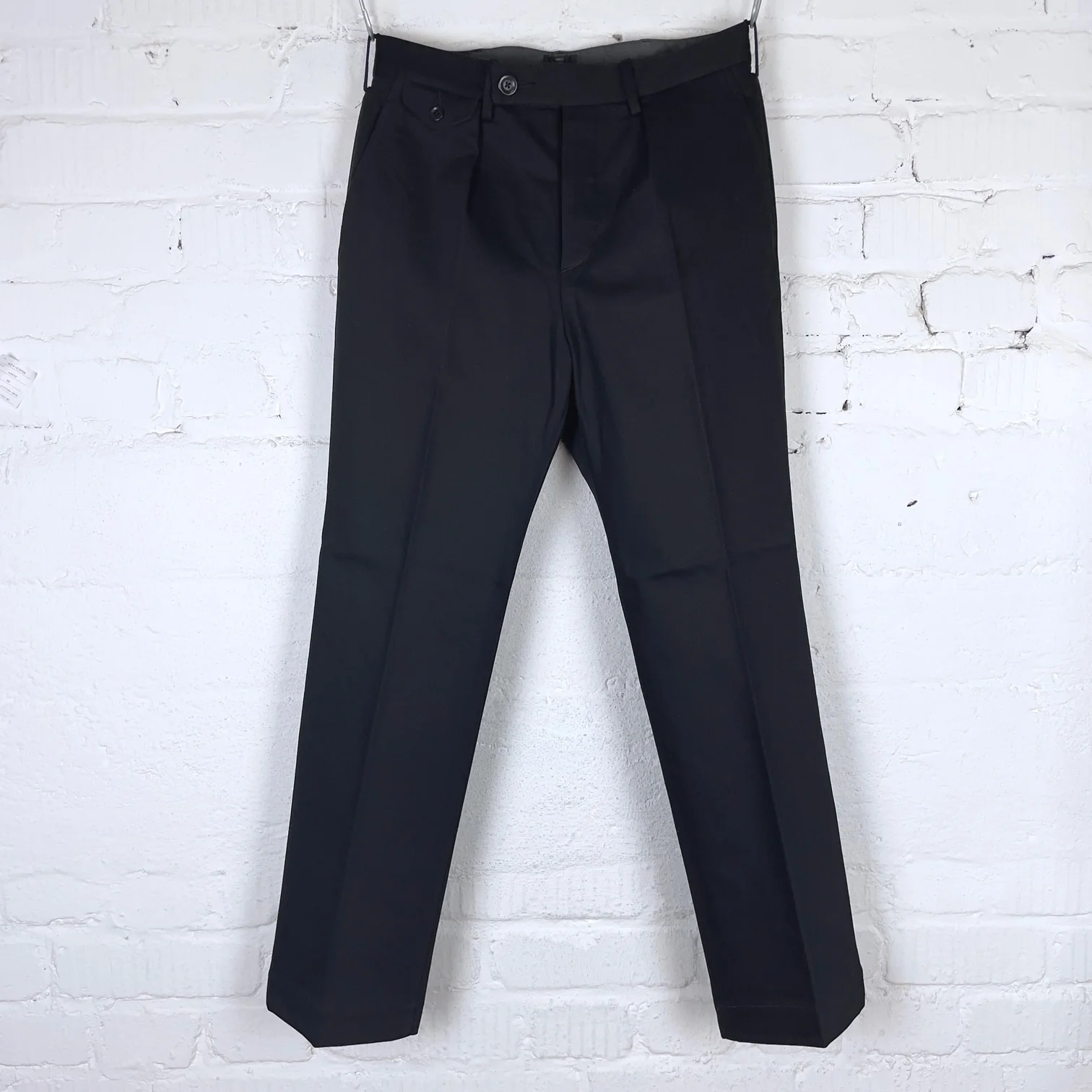 addict clothes | acv-tr02kt single-pleated katsuragi cotton army trousers - black - Image 8