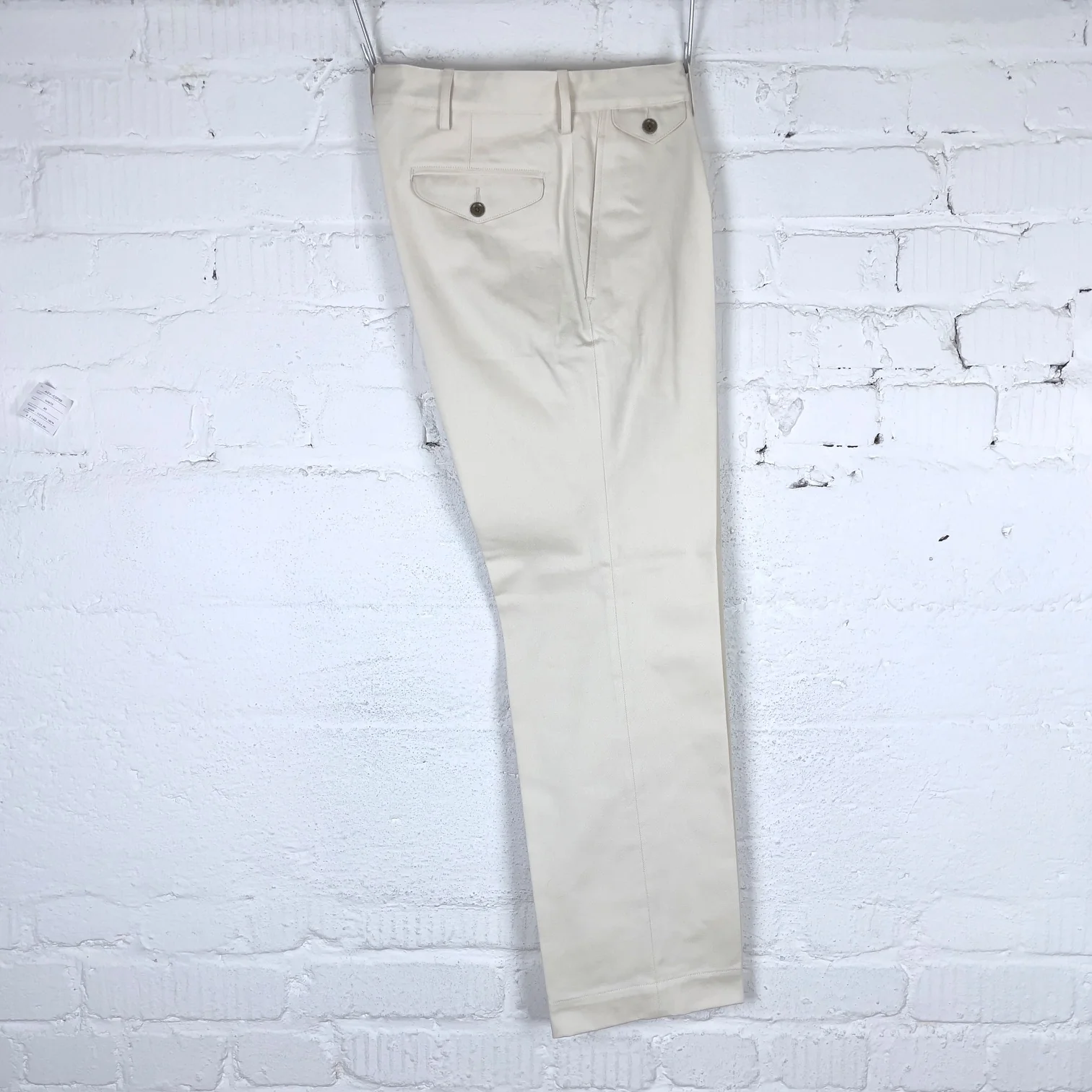 addict clothes | acv-tr02kt single-pleated katsuragi cotton army trousers - ivory