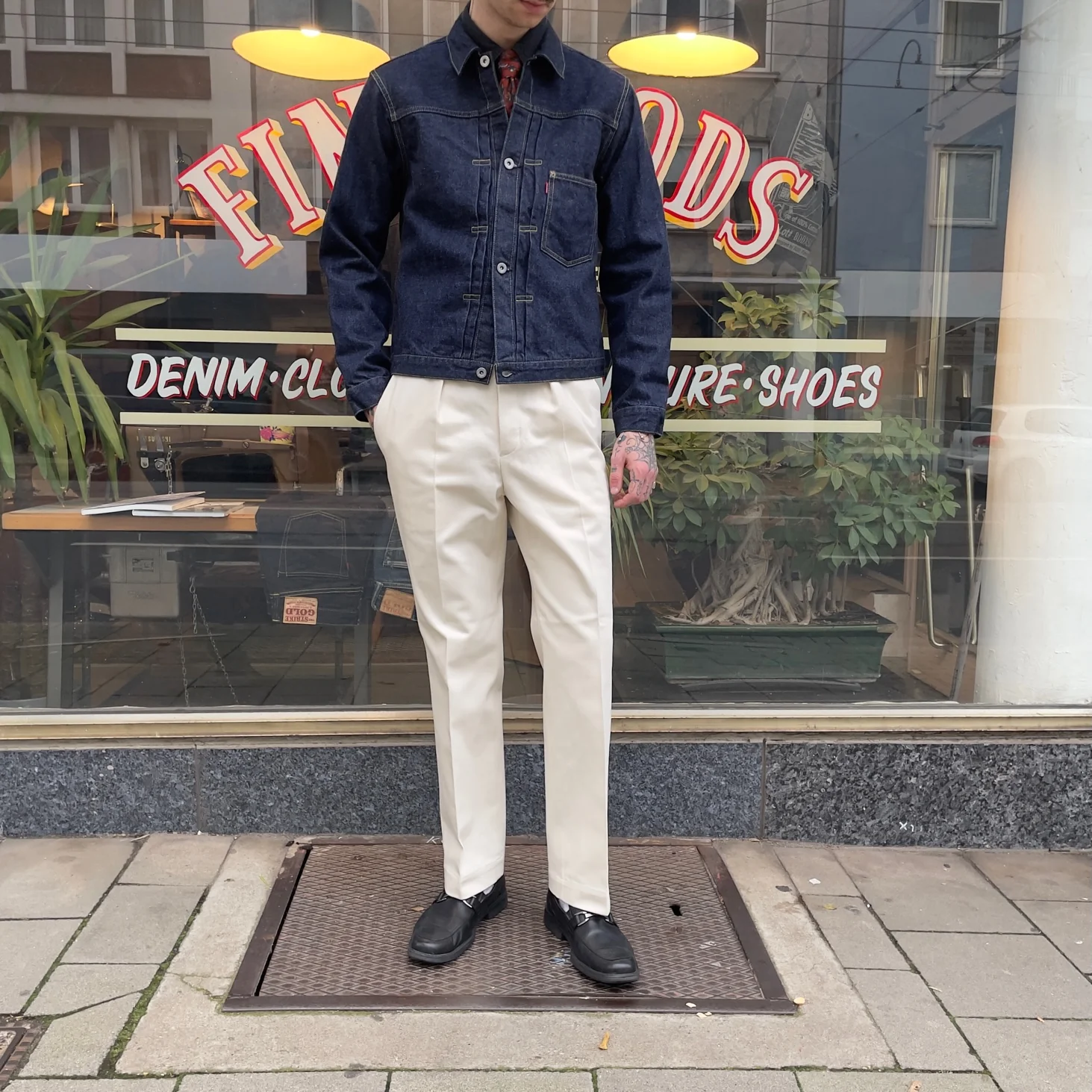 addict clothes | acv-tr02kt single-pleated katsuragi cotton army trousers - ivory - Image 3