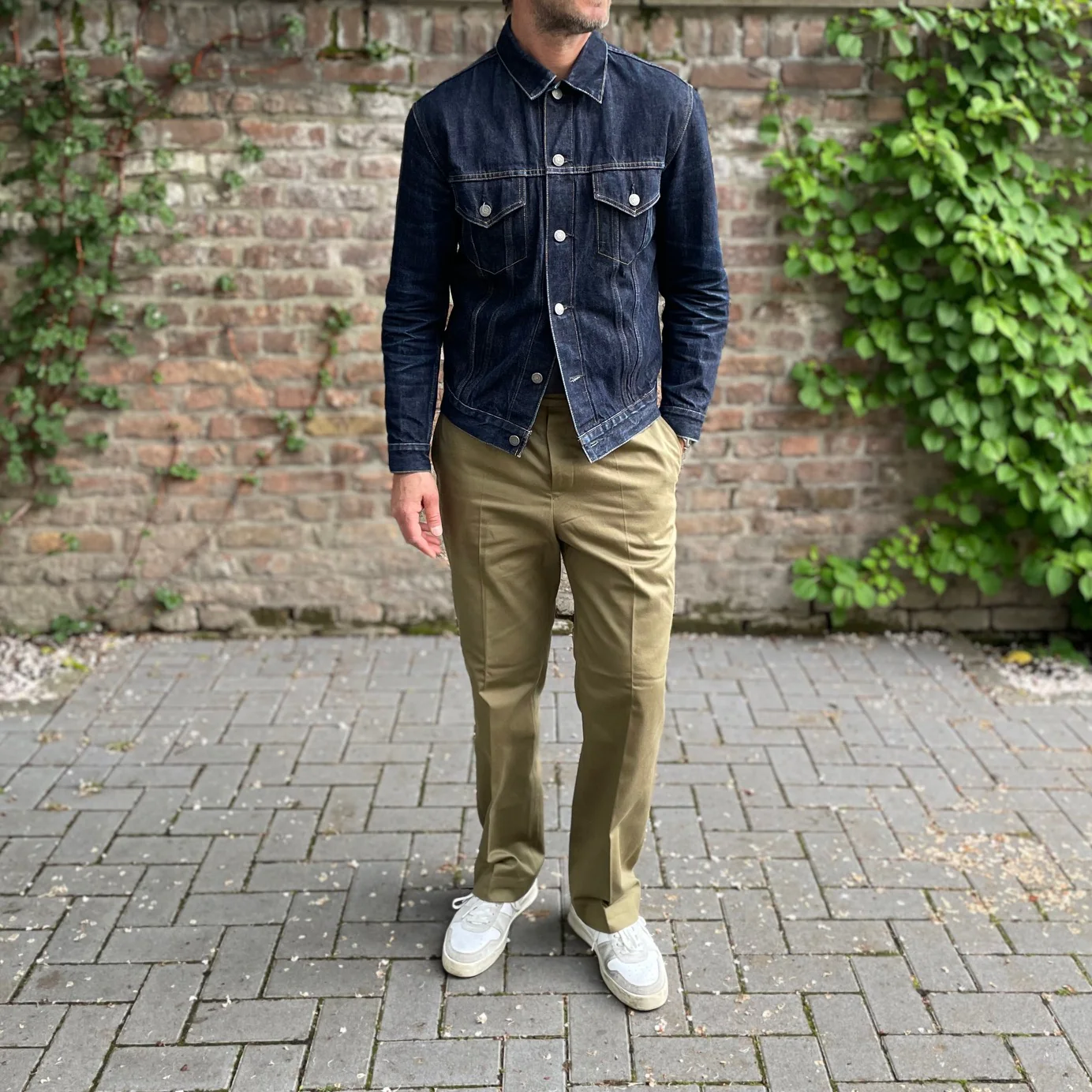 addict clothes | acv-tr02tw single pleated cotton twill trousers - army green - Image 2