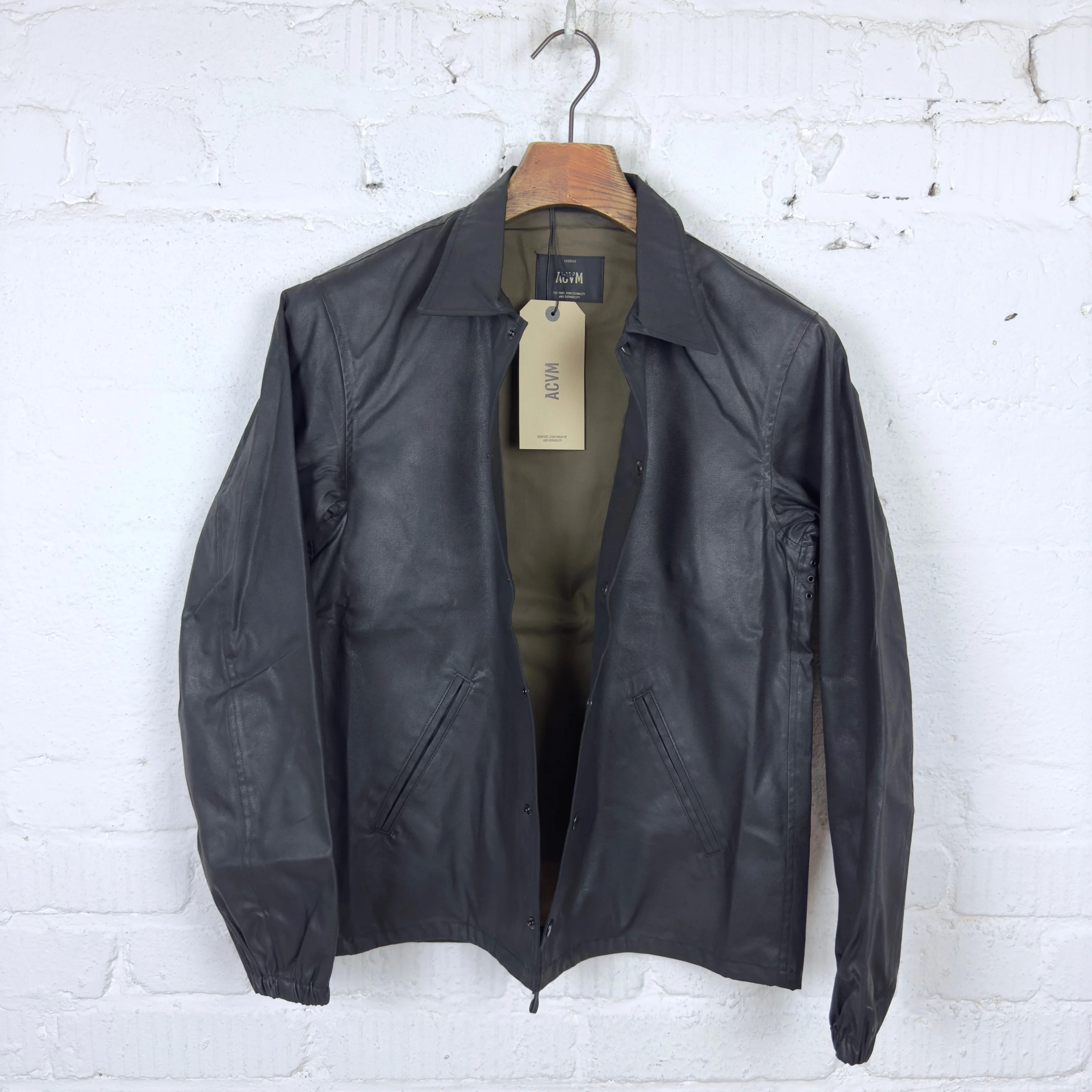 addict clothes | acv-wx03 waxed cotton coach jacket - black - Image 6