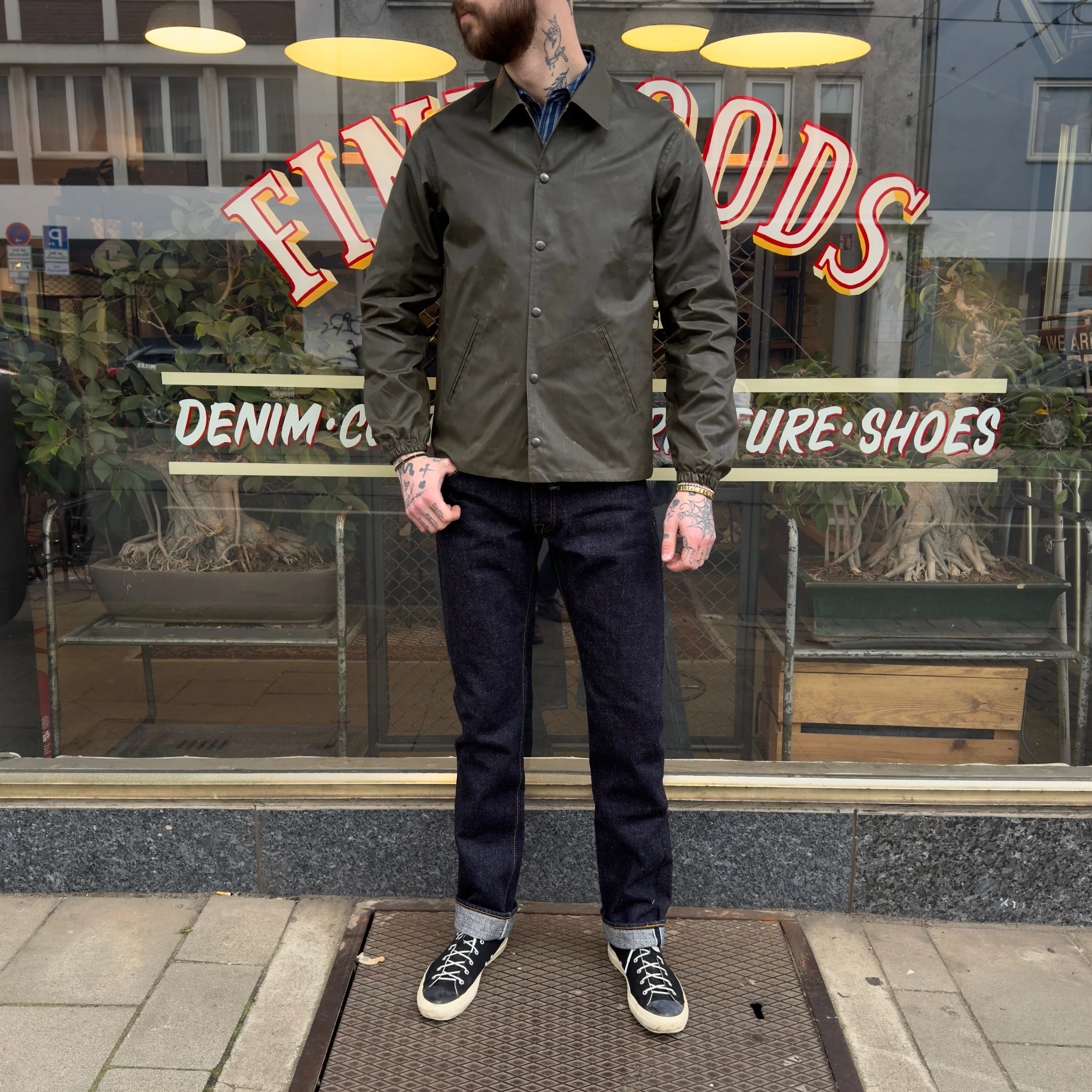 addict clothes | acv-wx03 waxed cotton coach jacket - olive - Image 2