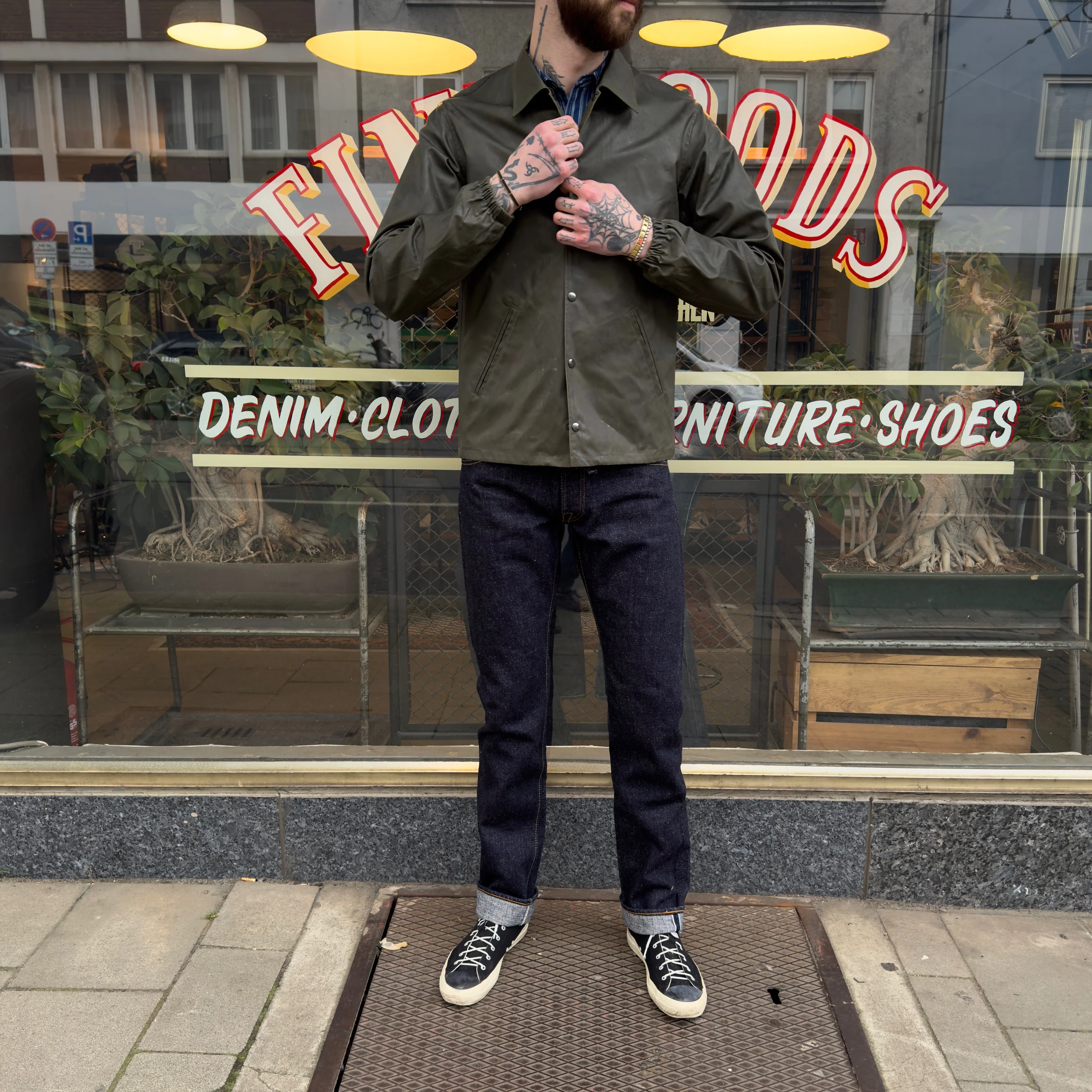 addict clothes | acv-wx03 waxed cotton coach jacket - olive - Image 3