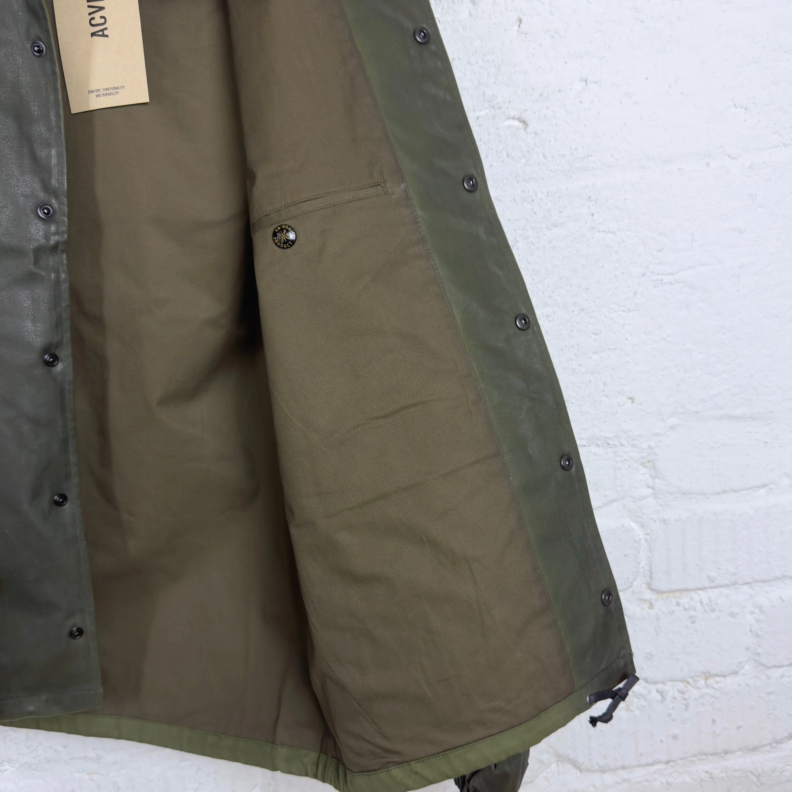 addict clothes | acv-wx03 waxed cotton coach jacket - olive - Image 6