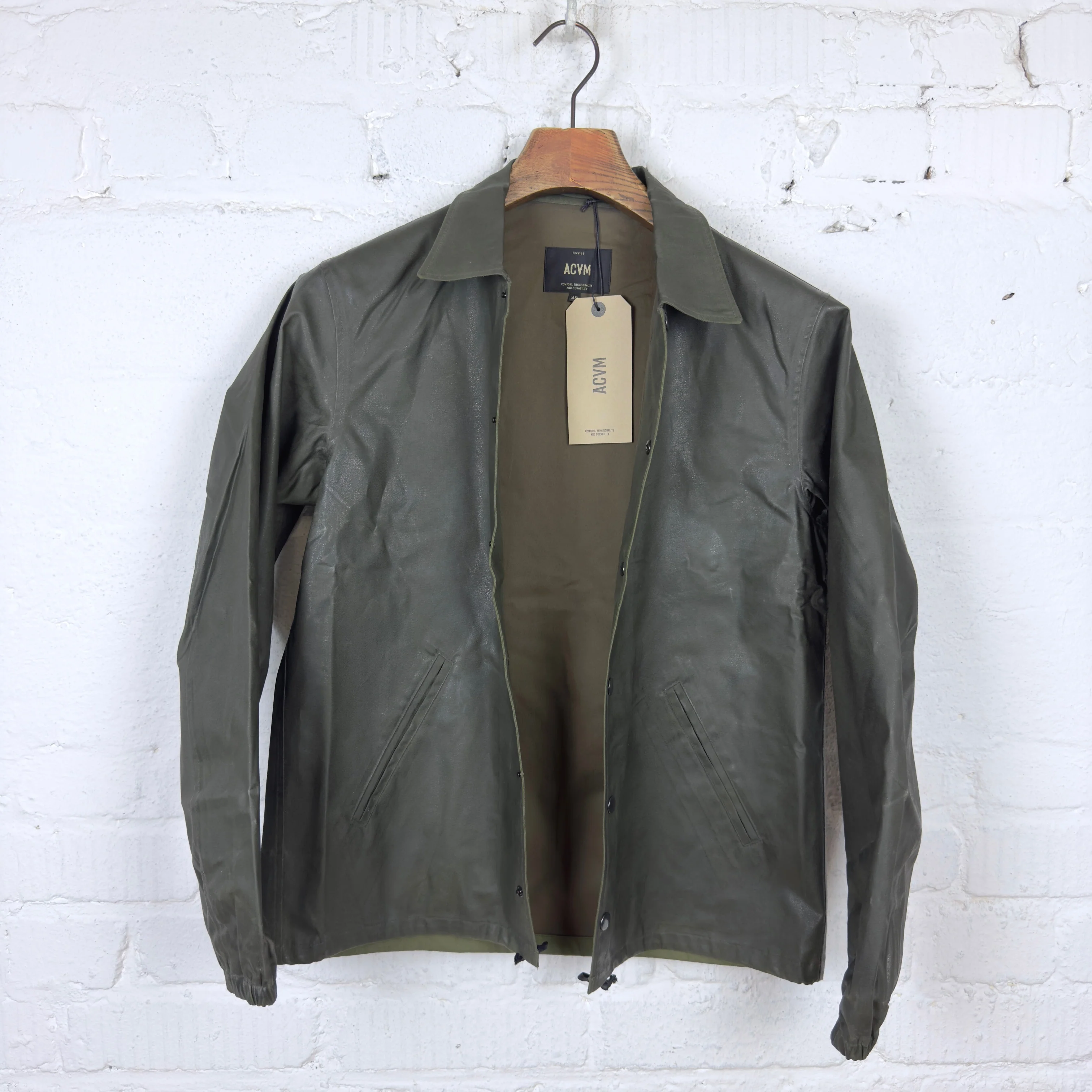 addict clothes | acv-wx03 waxed cotton coach jacket - olive - Image 7