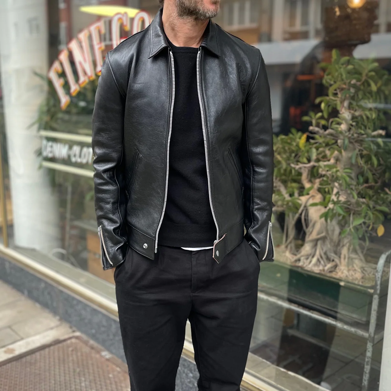 addict clothes | ad-01 center-zip jacket (sheep) black - Image 3