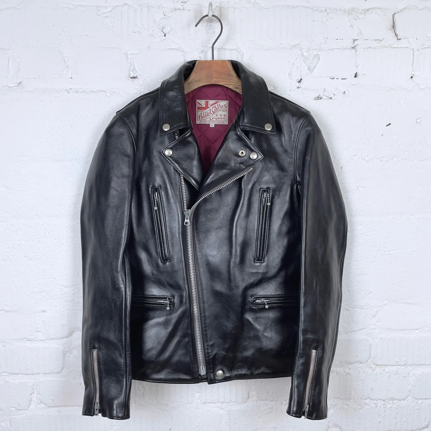 addict clothes | ad-02l double riders jacket (horse) black