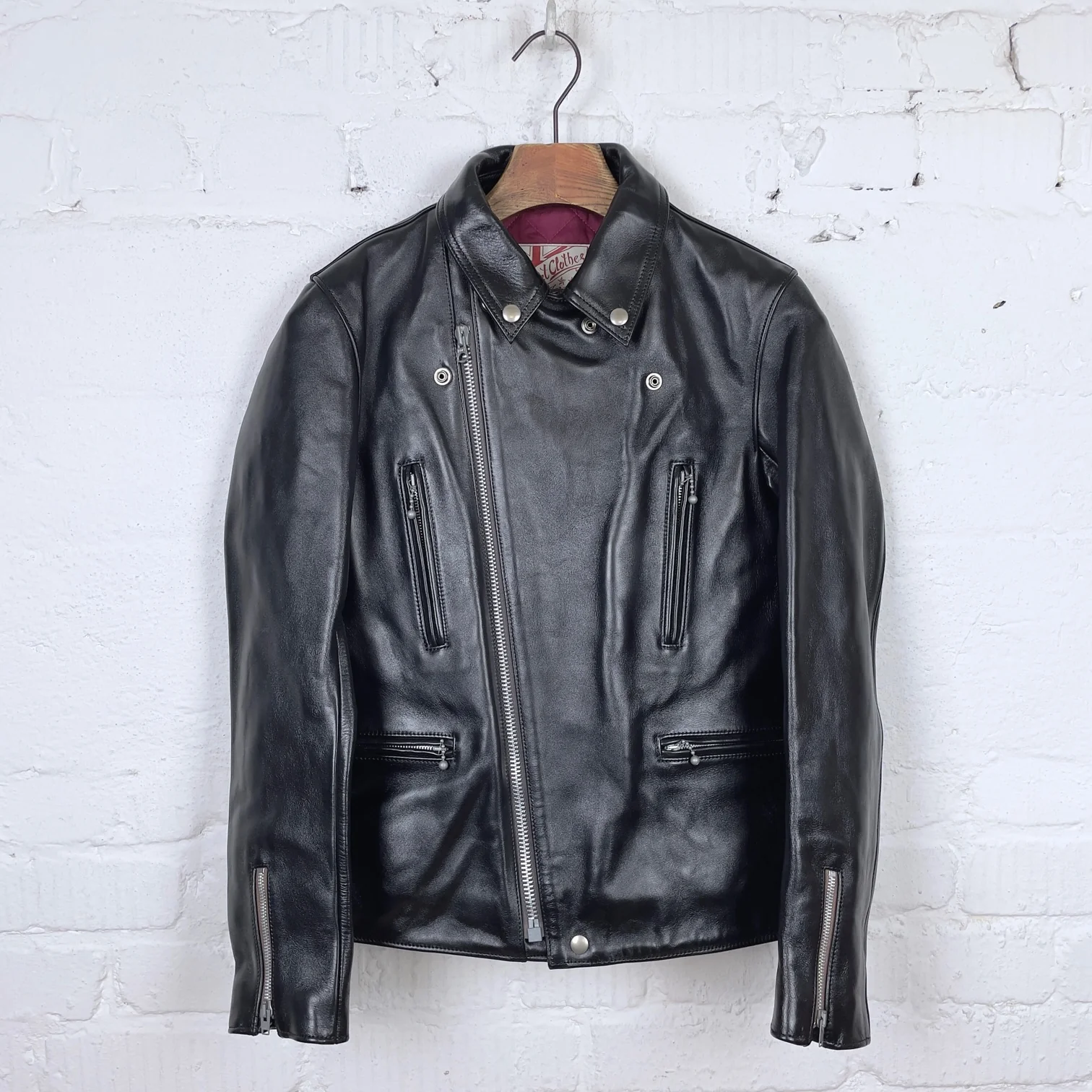 addict clothes | ad-02l double riders jacket (horse) black - Image 2