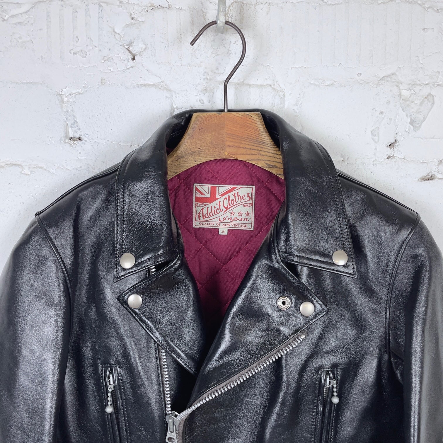 addict clothes | ad-02l double riders jacket (horse) black - Image 3