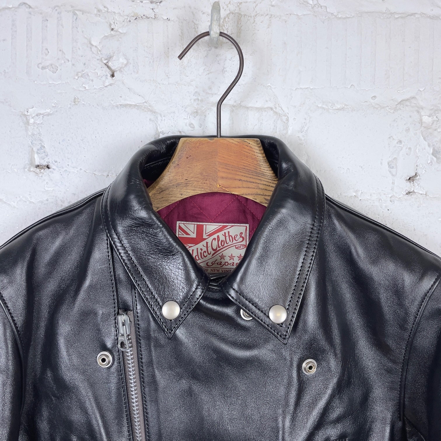 addict clothes | ad-02l double riders jacket (horse) black - Image 4