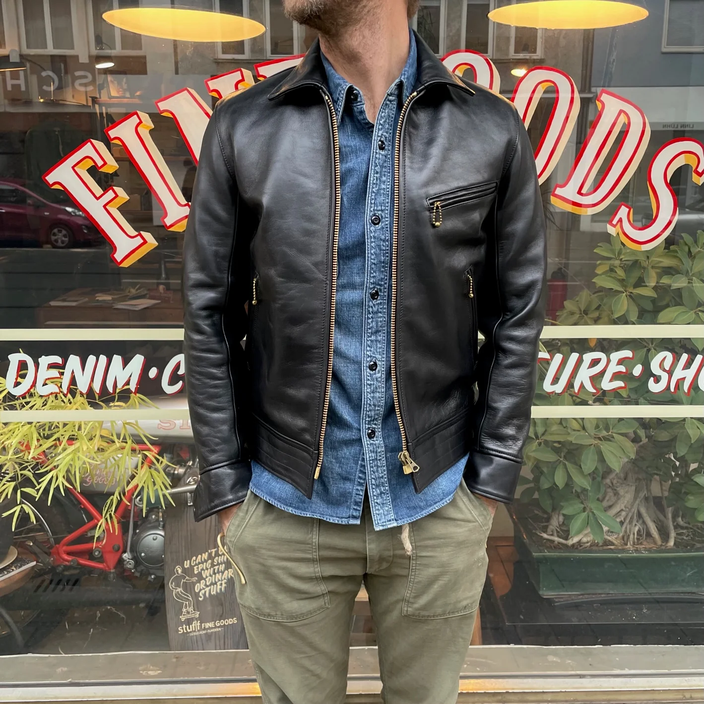 addict clothes x stuf|f | ad-st01 horsehide 1940s sports jacket - Image 13