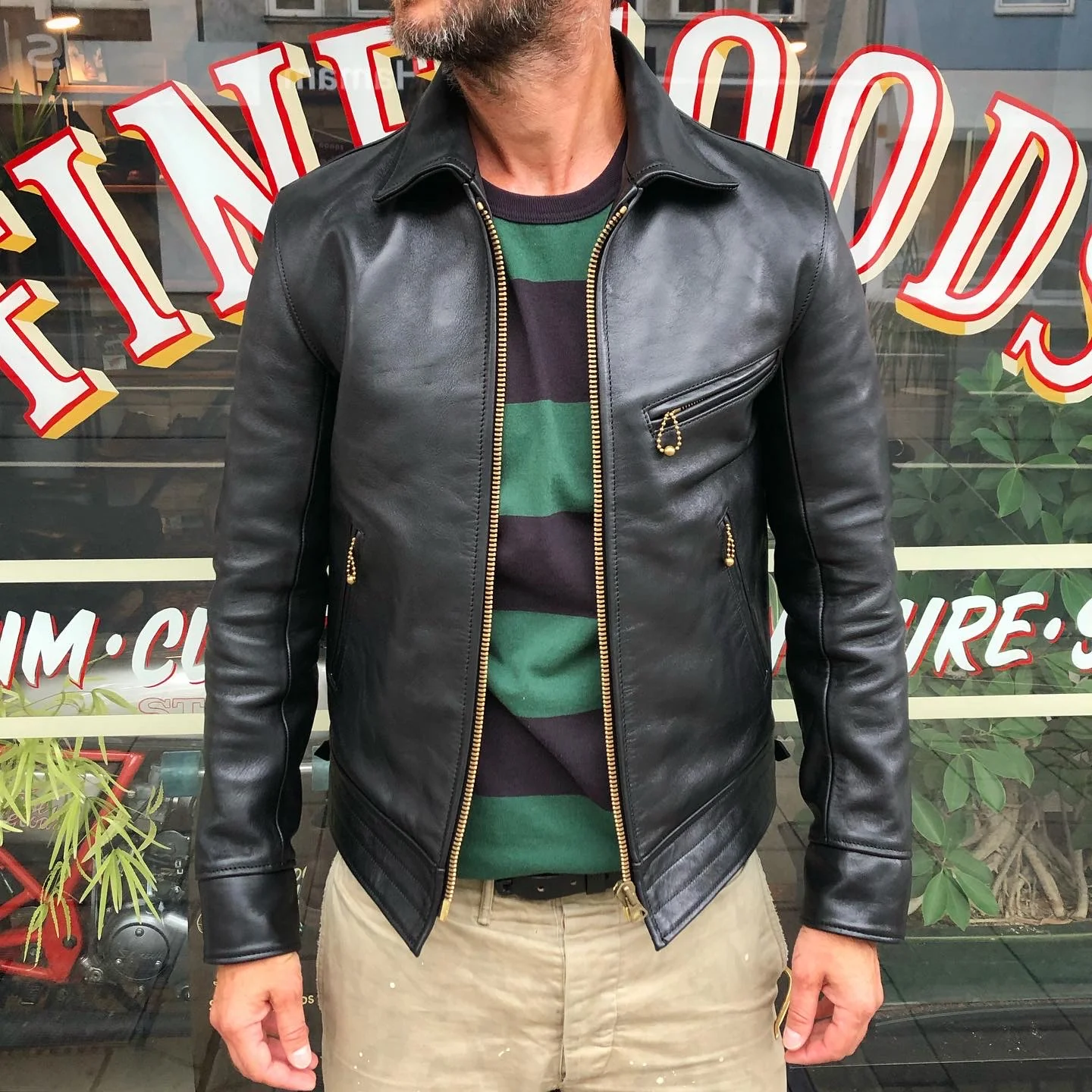 addict clothes x stuf|f | ad-st01 horsehide 1940s sports jacket - Image 3